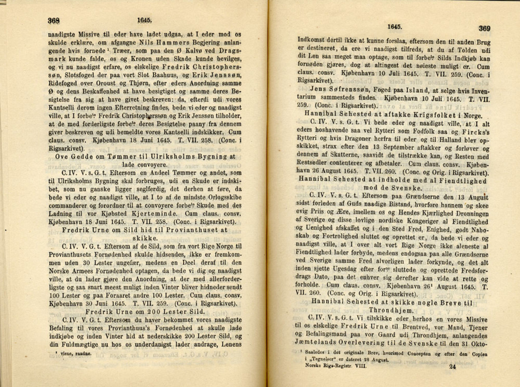 Publikasjoner utgitt av Det Norske Historiske Kildeskriftfond, PUBL/-/-/-: Norske Rigs-Registranter, bind 8, 1641-1648, p. 368-369