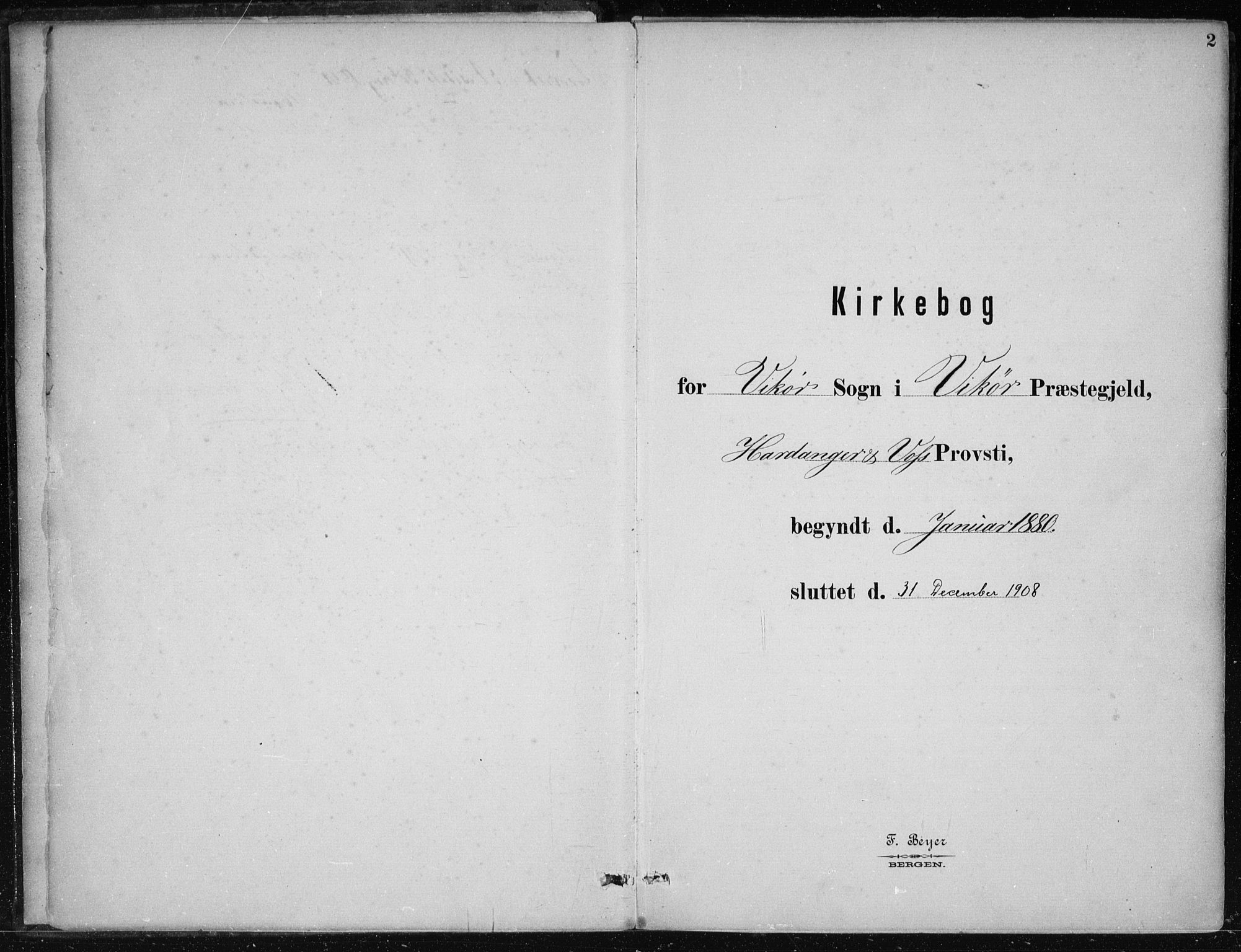Kvam sokneprestembete, AV/SAB-A-76201/H/Haa: Parish register (official) no. B  1, 1880-1908, p. 2