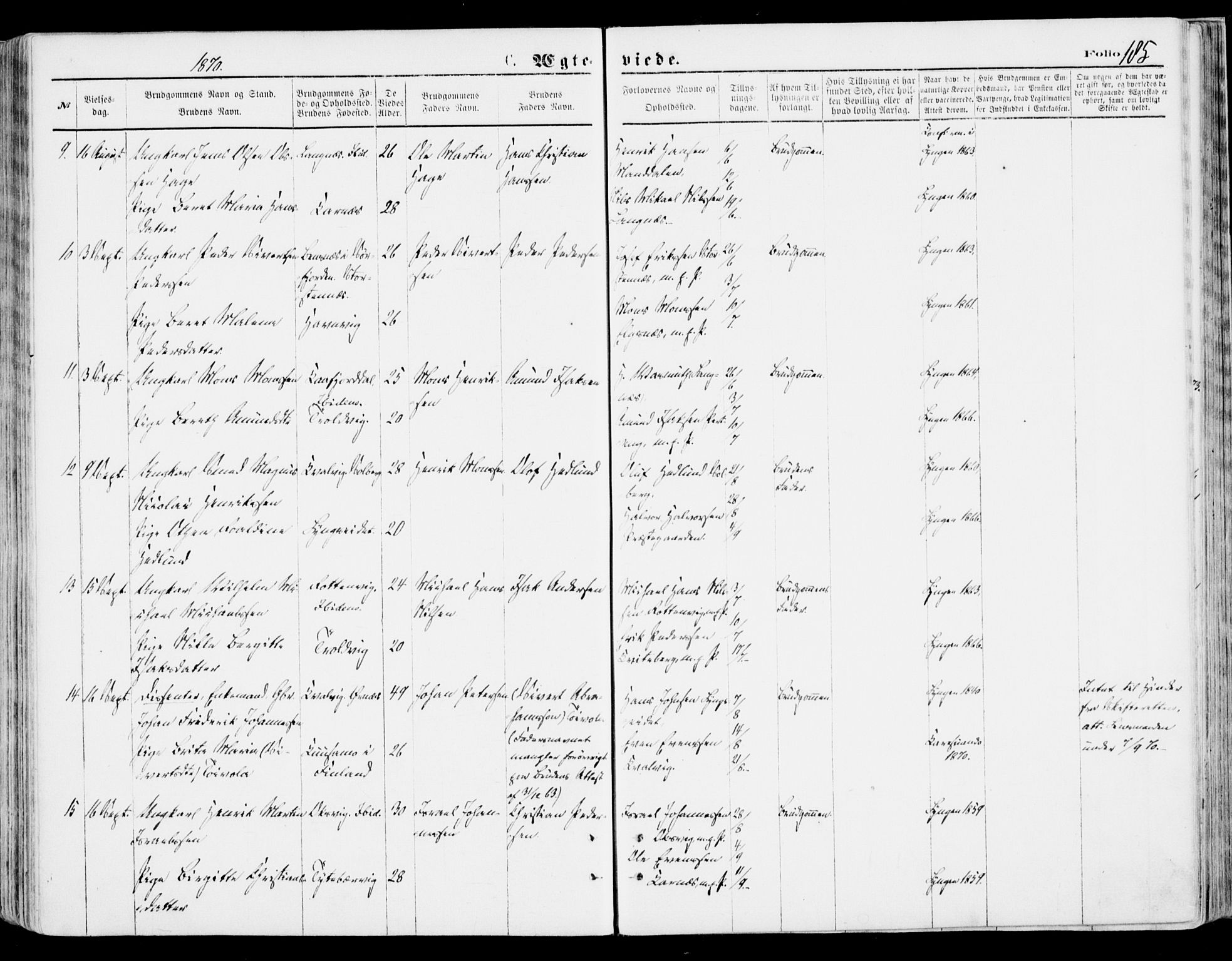 Lyngen sokneprestembete, SATØ/S-1289/H/He/Hea/L0006kirke: Parish register (official) no. 6, 1870-1878, p. 185