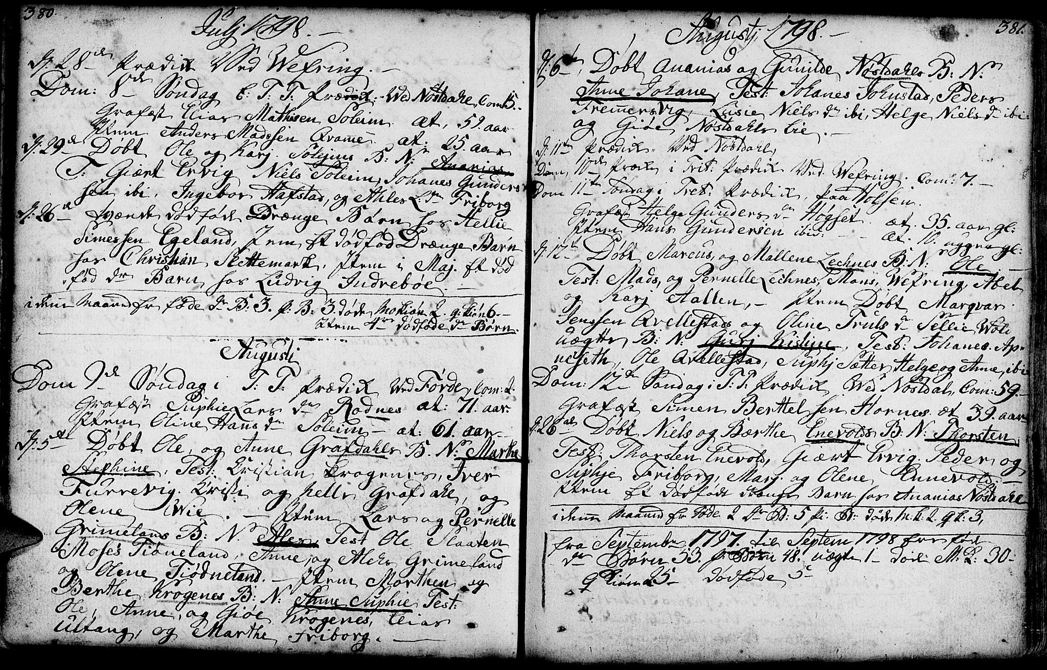 Førde sokneprestembete, AV/SAB-A-79901/H/Haa/Haaa/L0004: Parish register (official) no. A 4, 1781-1803, p. 380-381