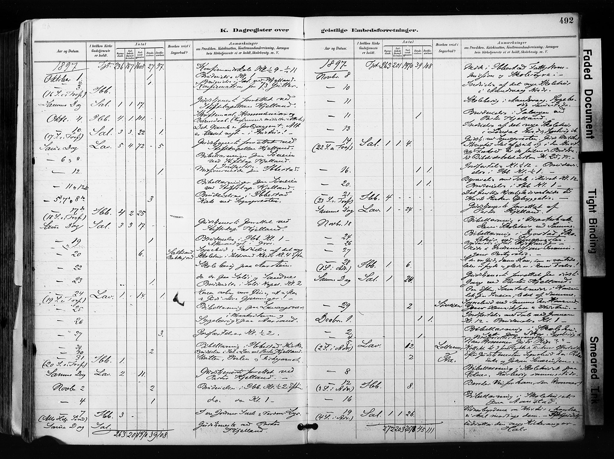 Ibestad sokneprestembete, SATØ/S-0077/H/Ha/Haa/L0012kirke: Parish register (official) no. 12, 1890-1900, p. 492