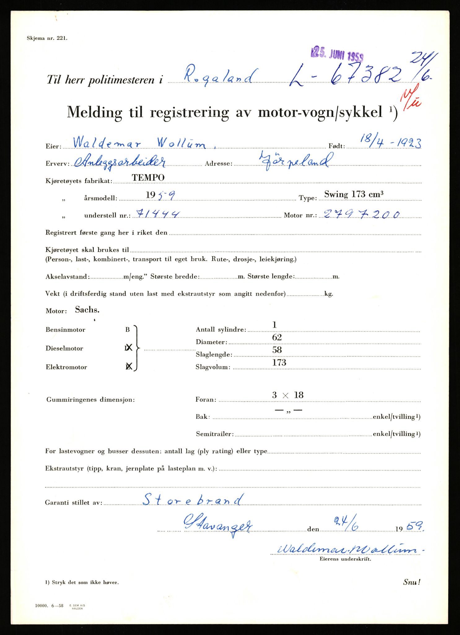 Stavanger trafikkstasjon, AV/SAST-A-101942/0/F/L0065: L-65400 - L-67649, 1930-1971, p. 1265