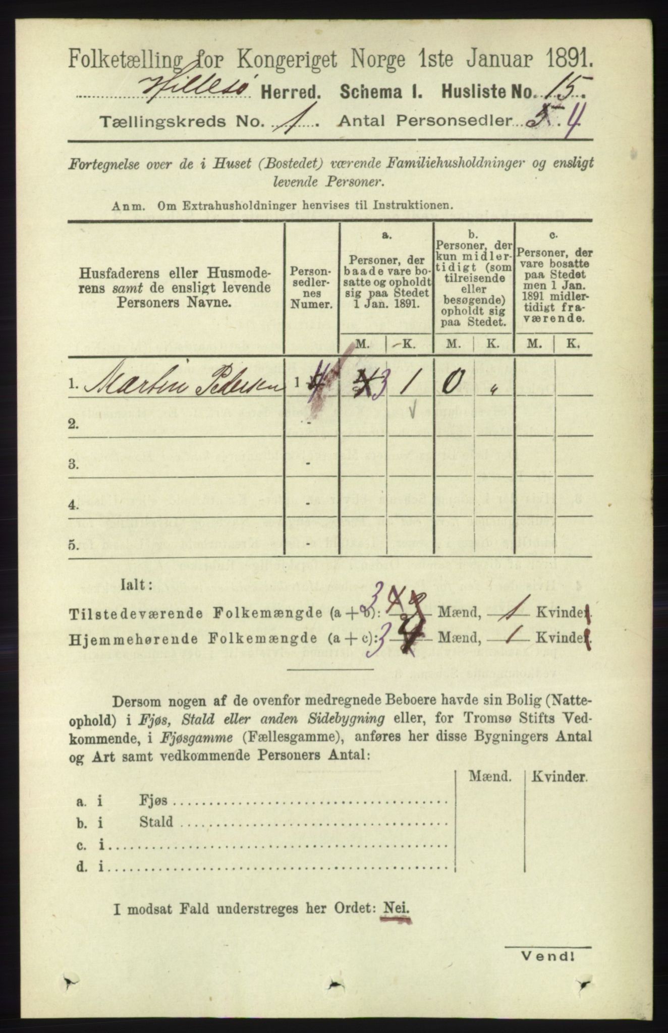 RA, 1891 census for 1930 Hillesøy, 1891, p. 28
