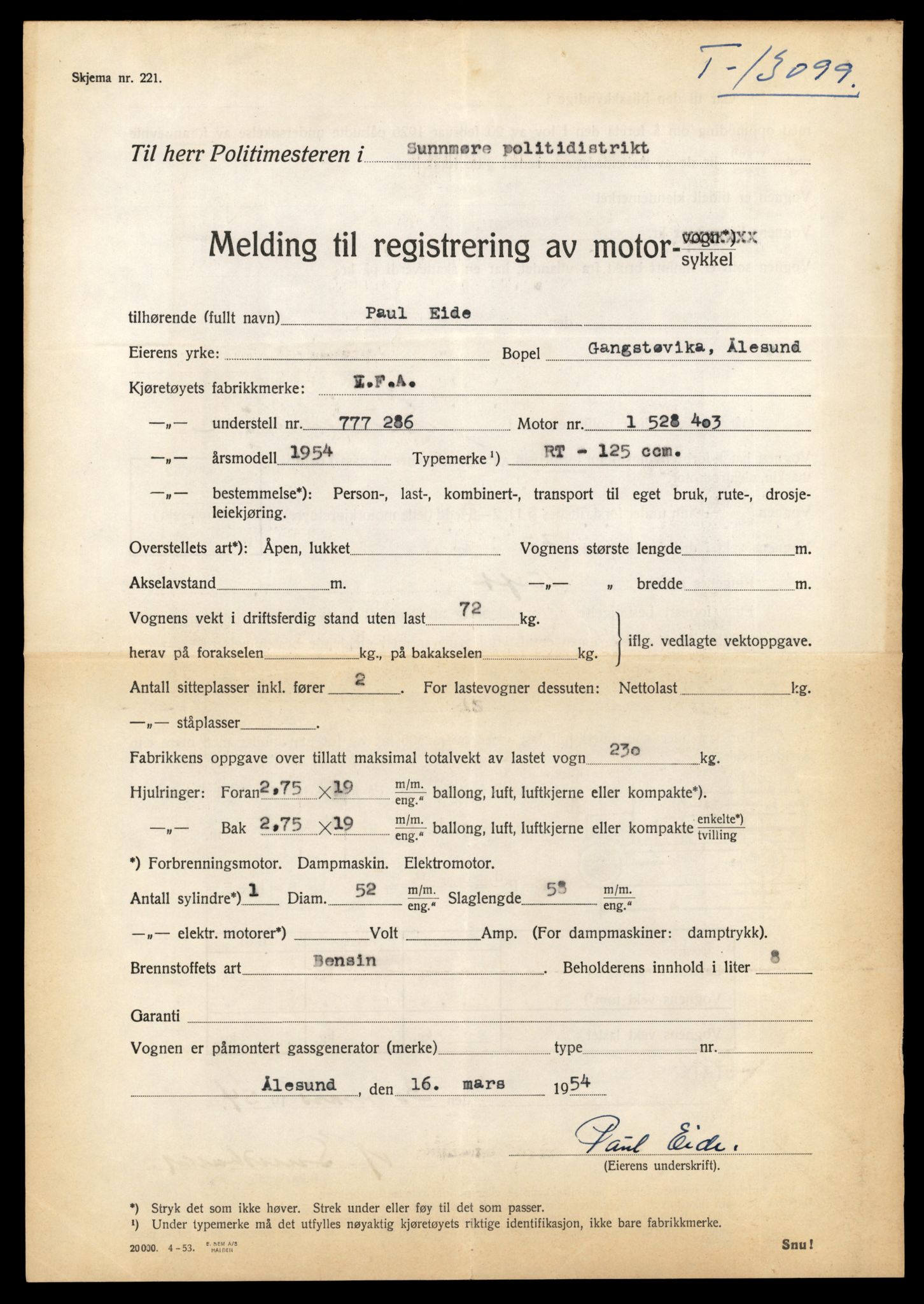 Møre og Romsdal vegkontor - Ålesund trafikkstasjon, AV/SAT-A-4099/F/Fe/L0037: Registreringskort for kjøretøy T 13031 - T 13179, 1927-1998, p. 1388