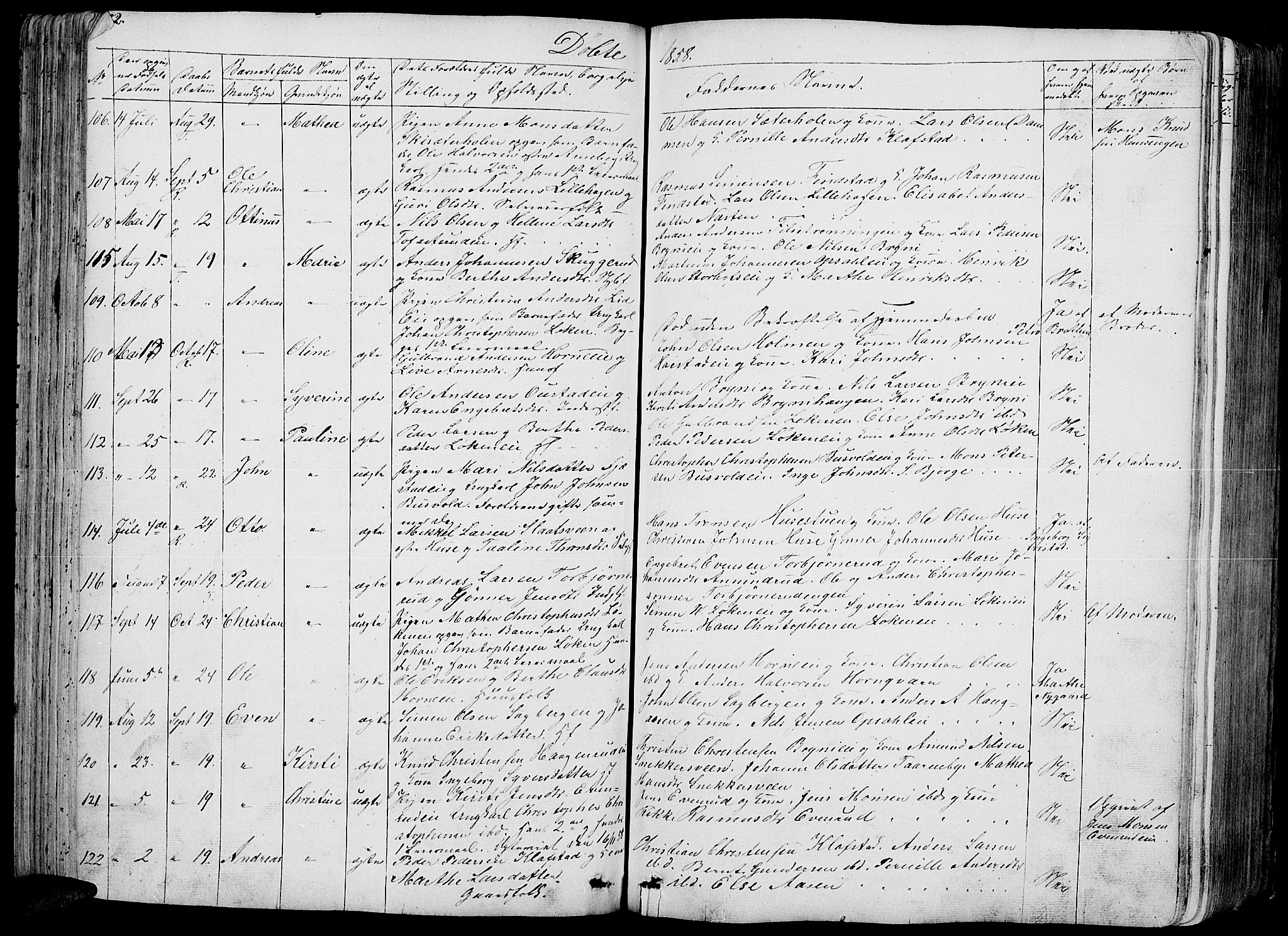 Romedal prestekontor, AV/SAH-PREST-004/L/L0009: Parish register (copy) no. 9, 1846-1866, p. 102