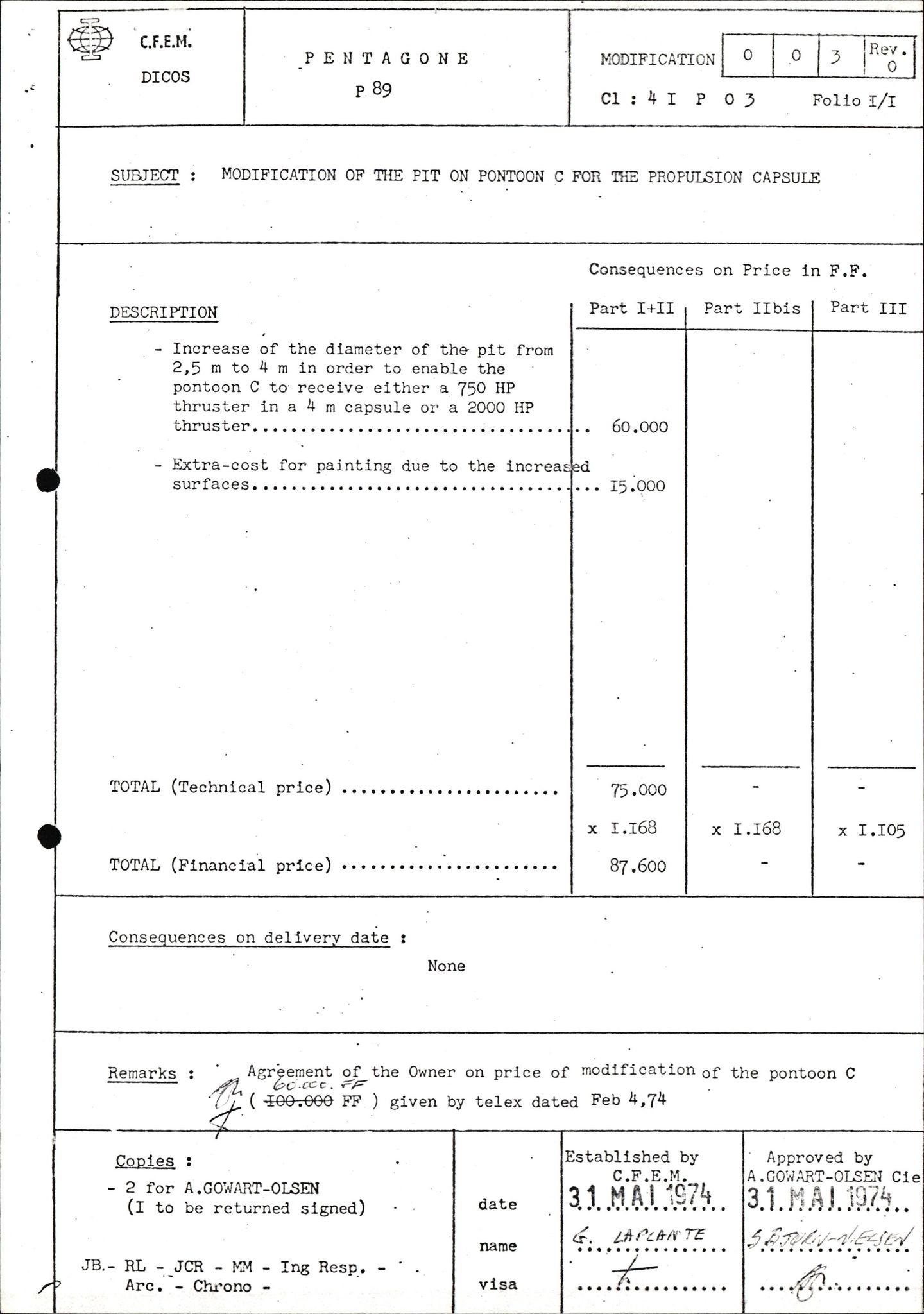 Pa 1503 - Stavanger Drilling AS, AV/SAST-A-101906/2/E/Eb/Eba/L0002: Sak og korrespondanse, 1974-1980