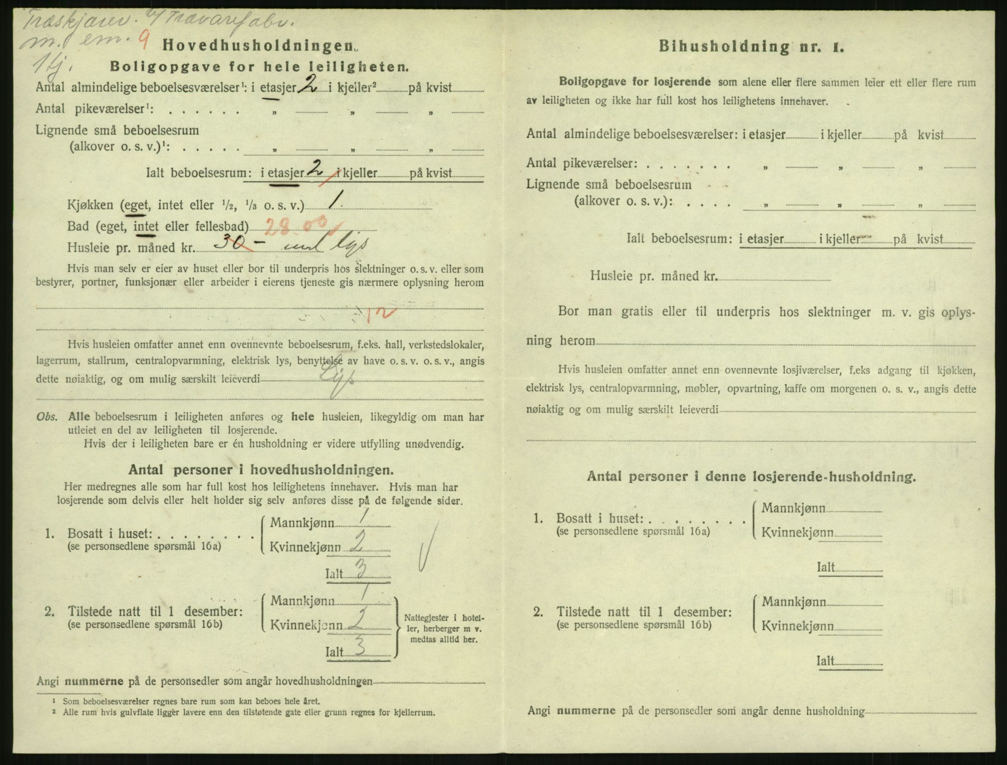 SAH, 1920 census for Lillehammer, 1920, p. 2531