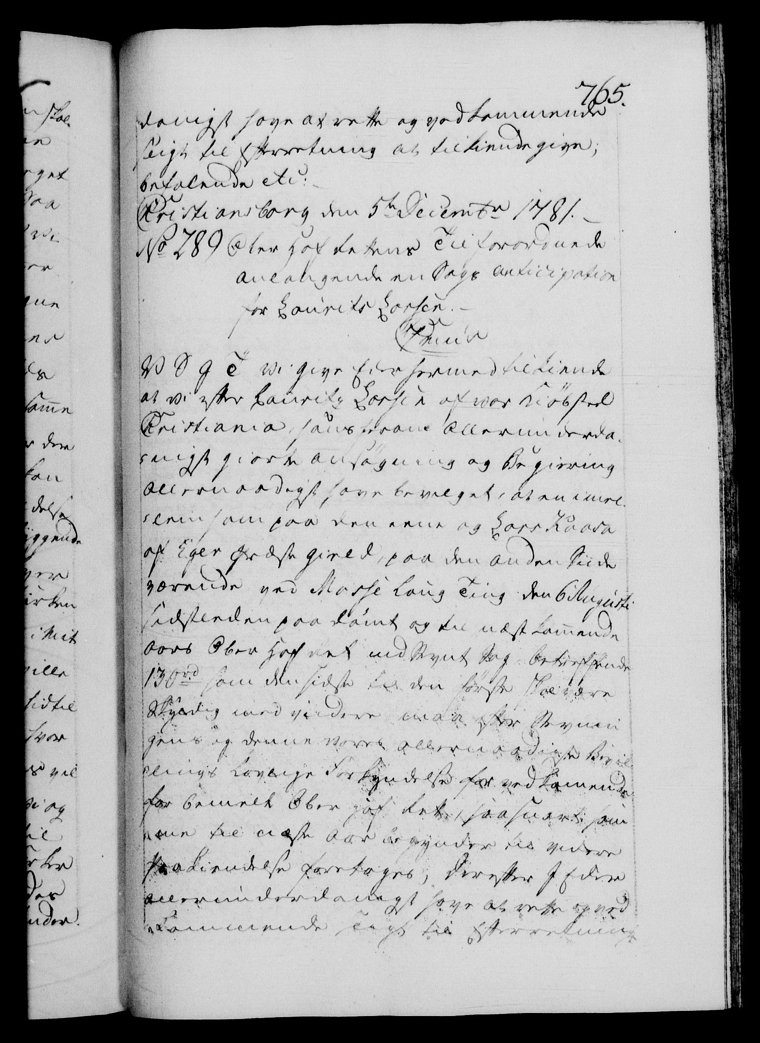 Danske Kanselli 1572-1799, AV/RA-EA-3023/F/Fc/Fca/Fcab/L0042: Norske tegnelser, 1777-1781, p. 765a