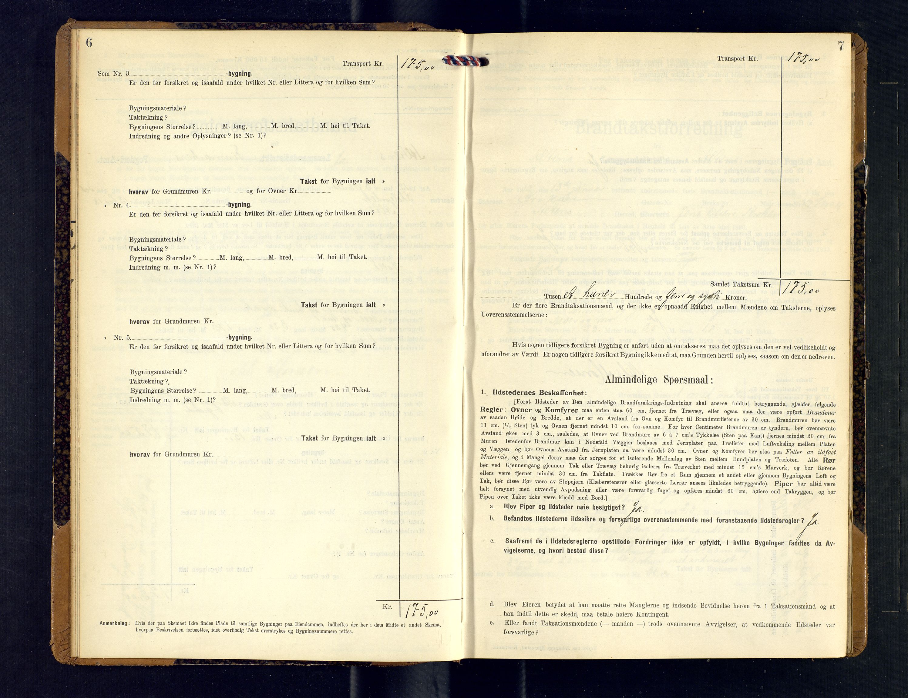 Alta lensmannskontor, AV/SATØ-S-1165/O/Ob/L0171: Branntakstprotokoll, 1911-1915, p. 6-7