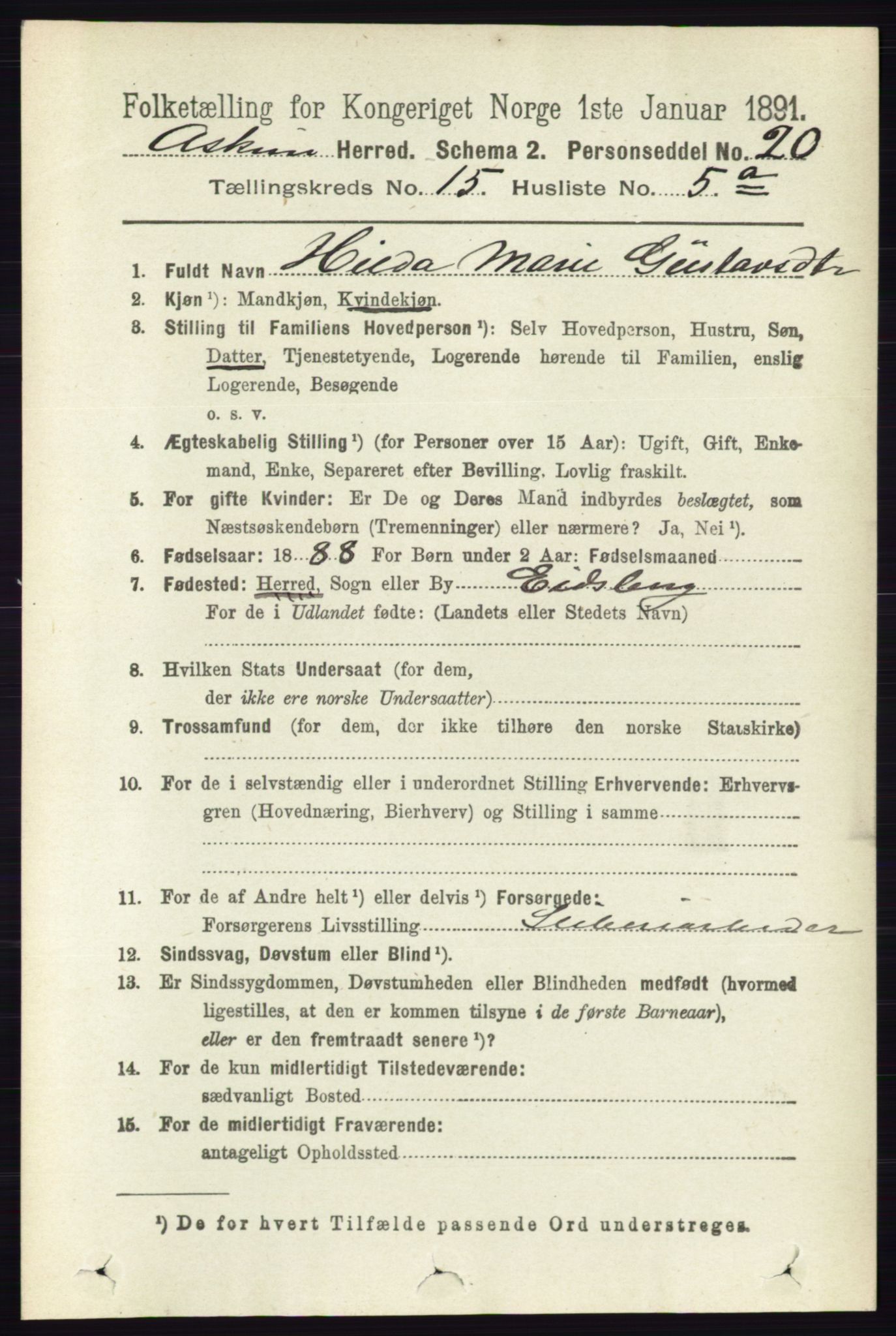 RA, 1891 census for 0124 Askim, 1891, p. 2474