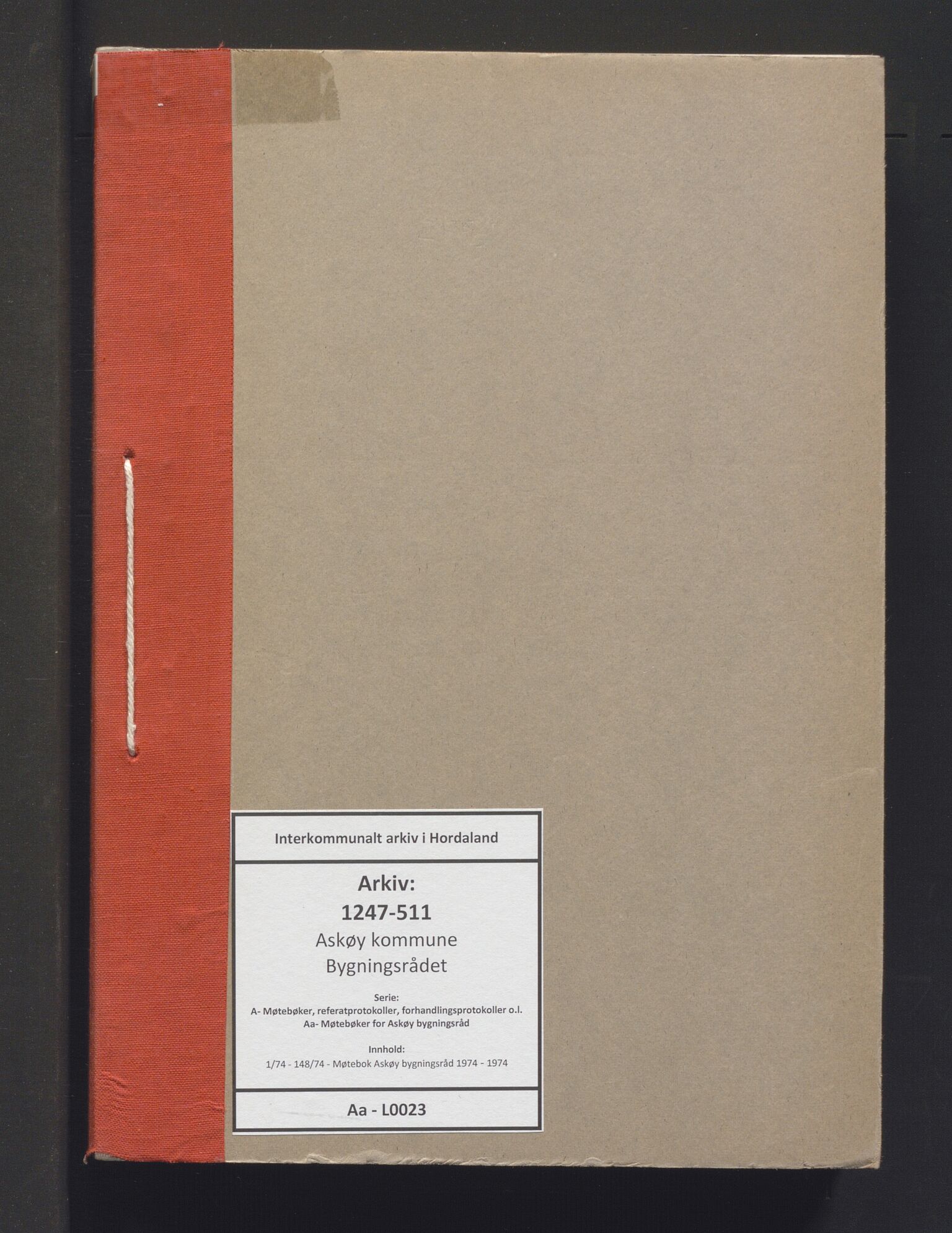 Askøy kommune. Bygningsrådet, IKAH/1247-511/A/Aa/L0023: Møtebok Askøy bygningsråd, 1974