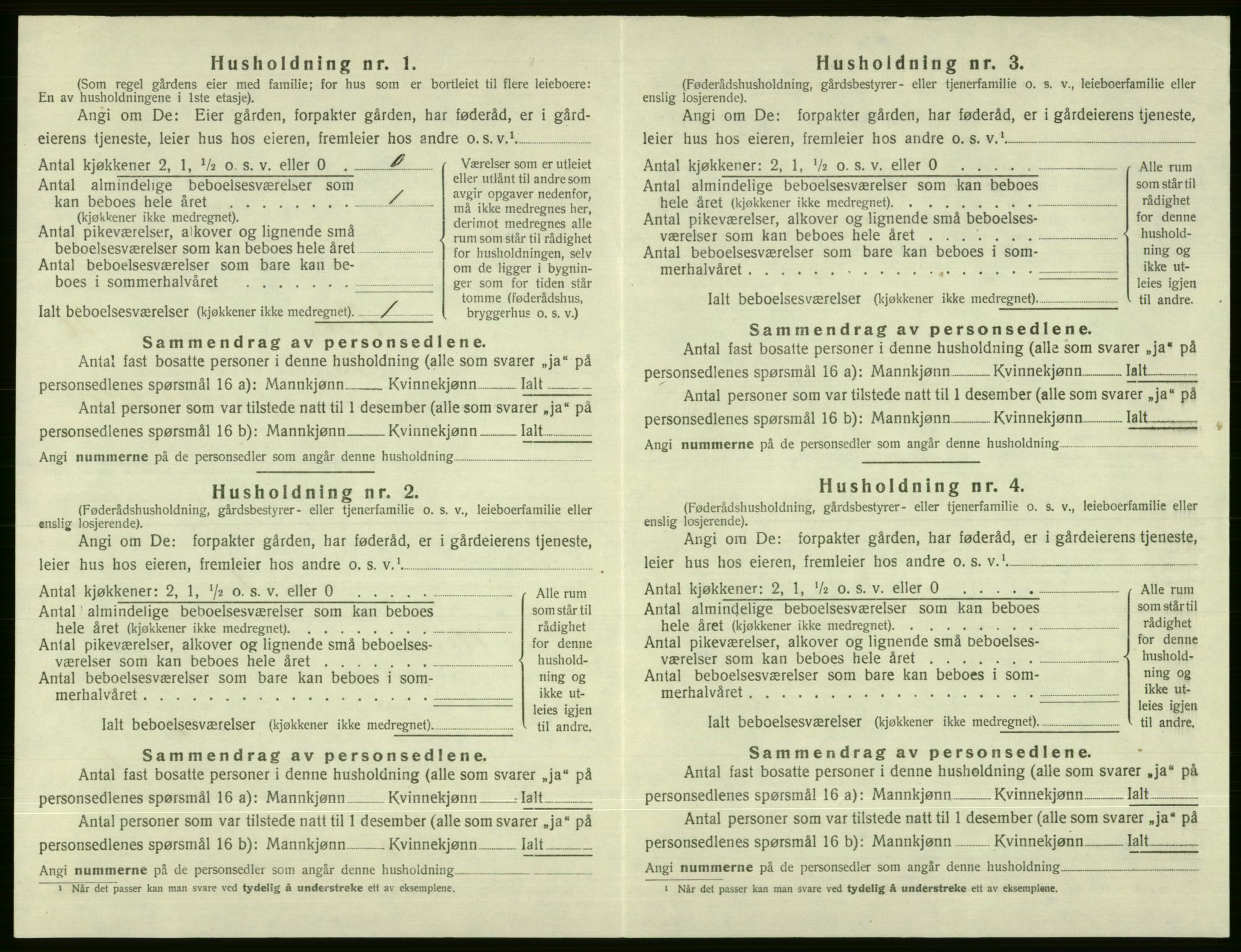 SAB, 1920 census for Voss, 1920, p. 2408