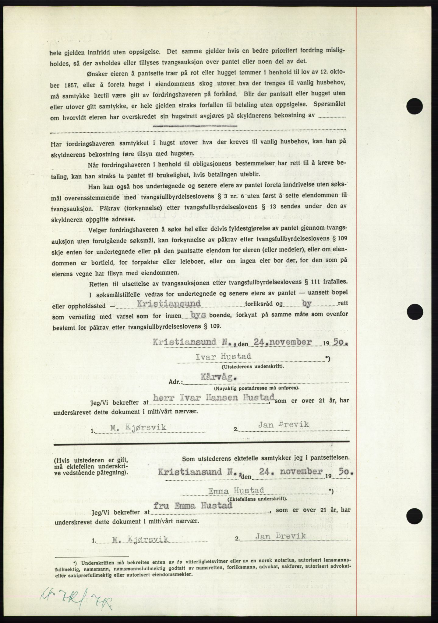 Nordmøre sorenskriveri, AV/SAT-A-4132/1/2/2Ca: Mortgage book no. B106, 1950-1950, Diary no: : 3705/1950