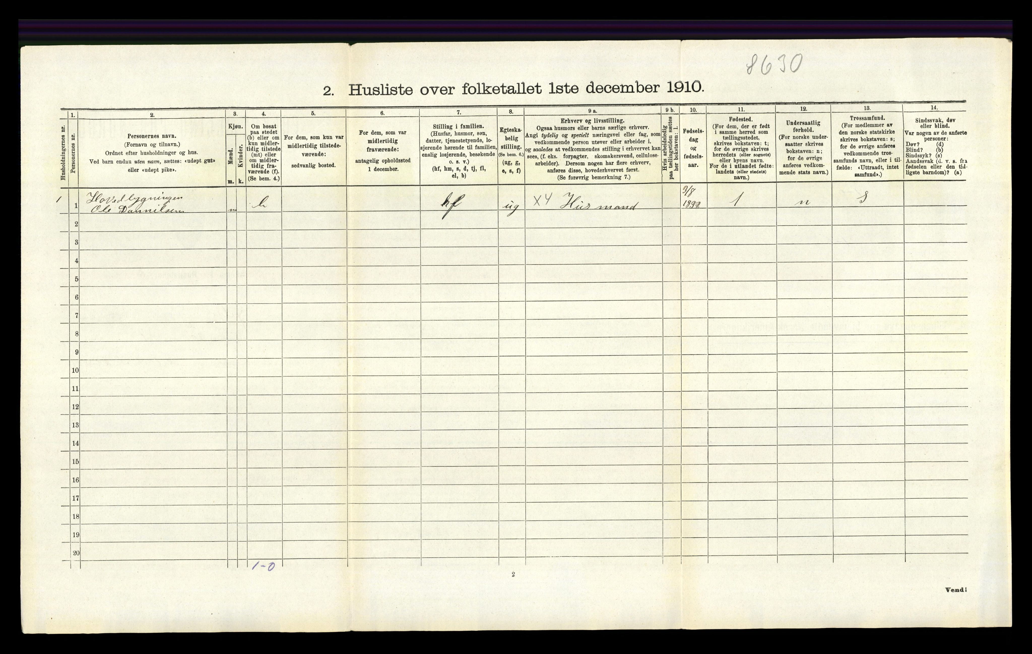 RA, 1910 census for Jelsa, 1910, p. 458