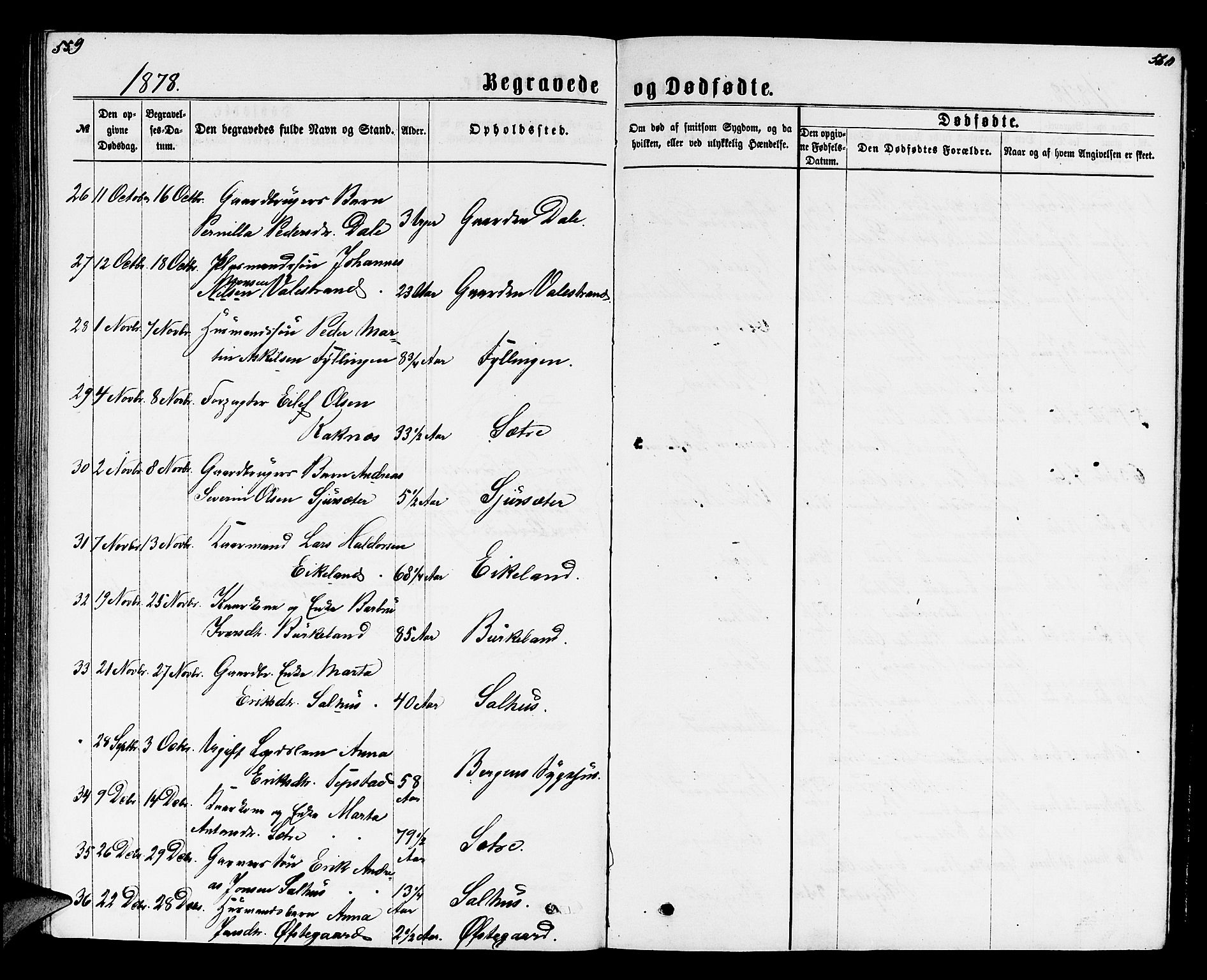 Hamre sokneprestembete, SAB/A-75501/H/Ha/Hab: Parish register (copy) no. B 2, 1863-1880, p. 559-560
