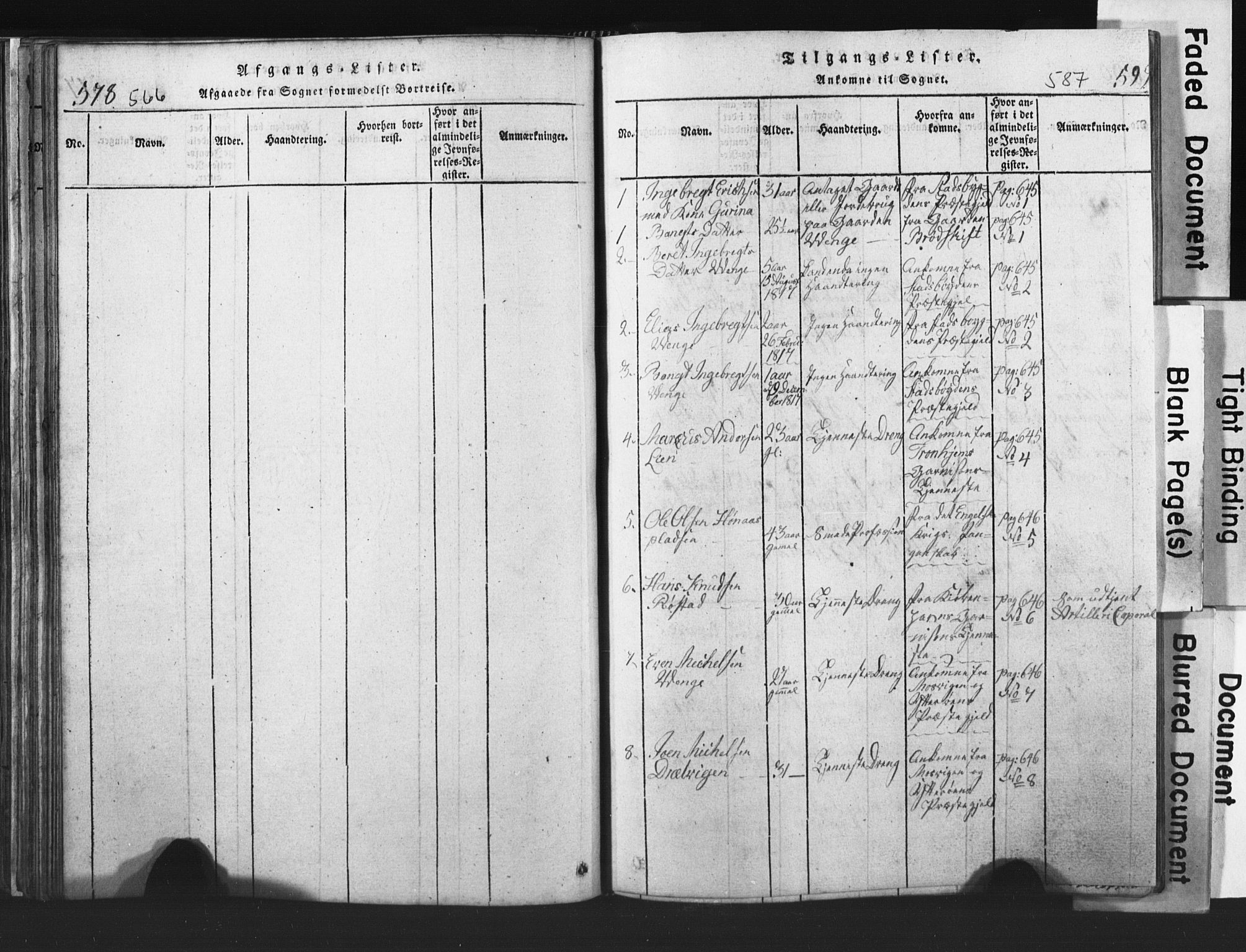 Ministerialprotokoller, klokkerbøker og fødselsregistre - Nord-Trøndelag, SAT/A-1458/701/L0017: Parish register (copy) no. 701C01, 1817-1825, p. 586-587