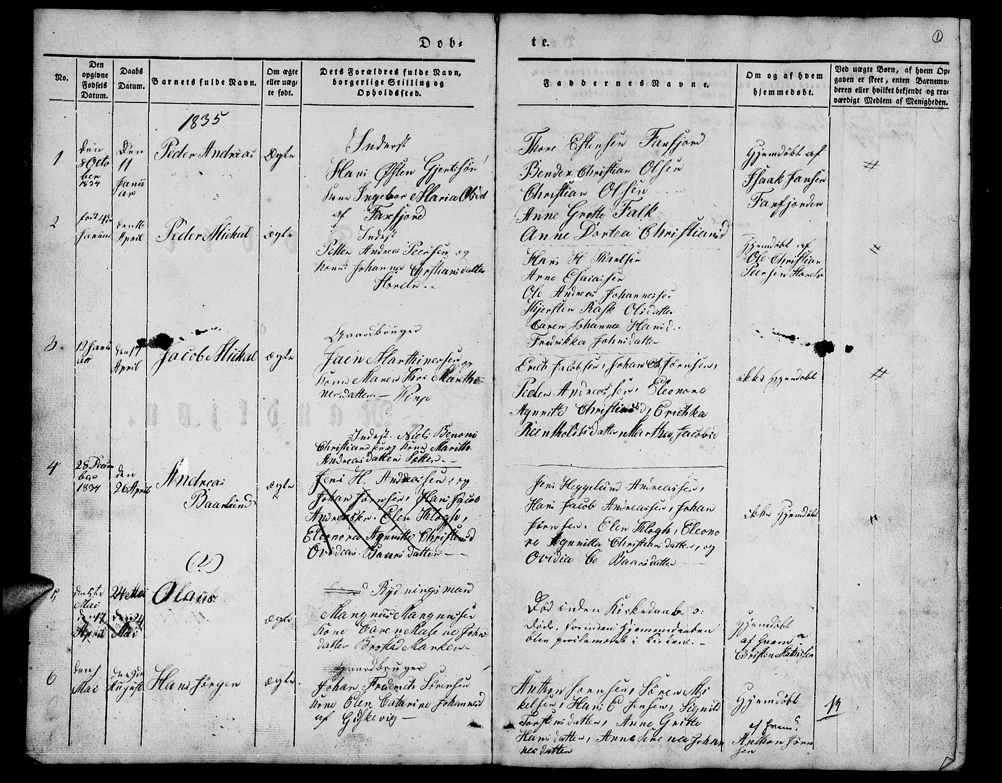 Tranøy sokneprestkontor, SATØ/S-1313/I/Ia/Iab/L0010klokker: Parish register (copy) no. 10, 1835-1844, p. 1