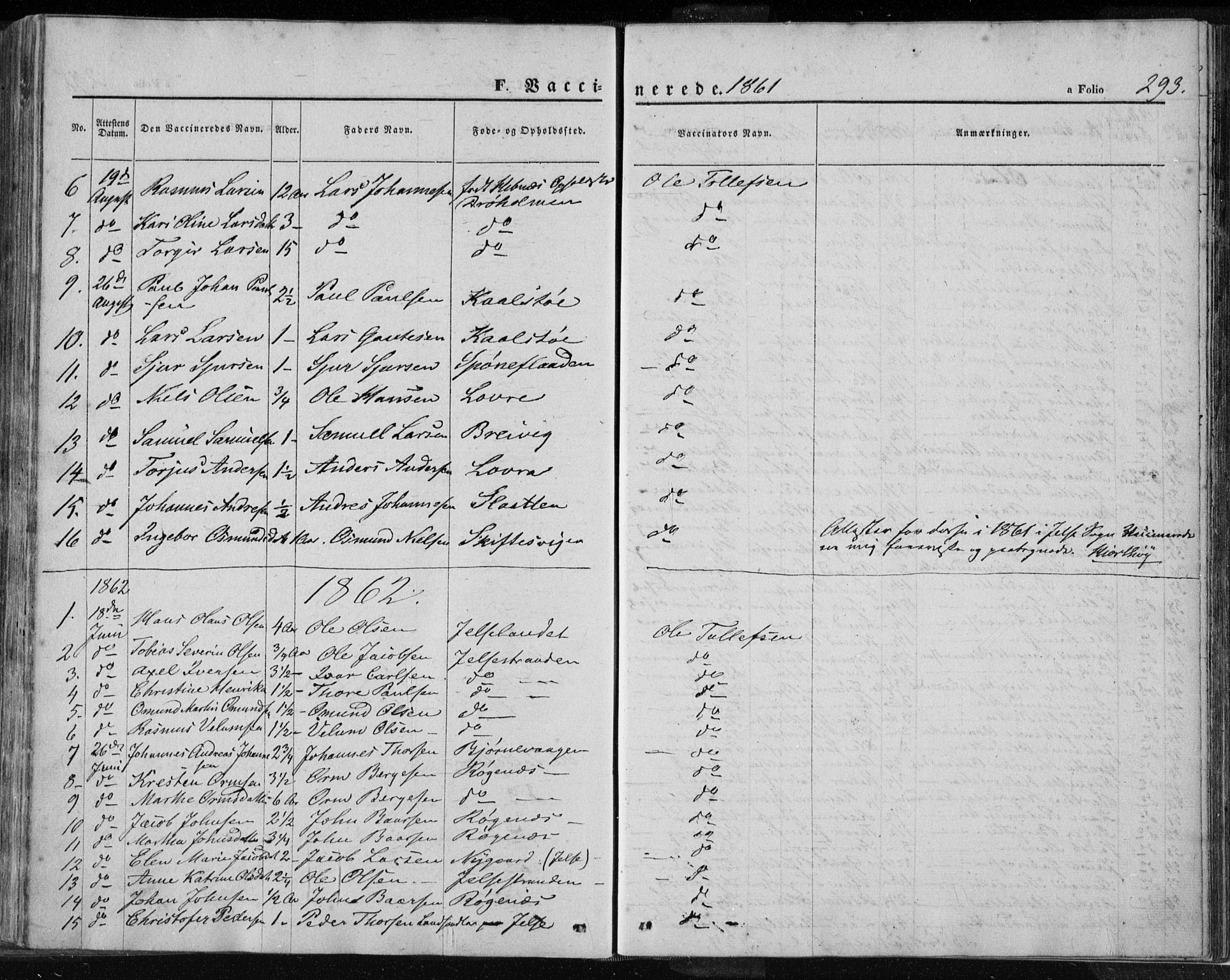Jelsa sokneprestkontor, SAST/A-101842/01/IV: Parish register (official) no. A 7, 1854-1866, p. 293