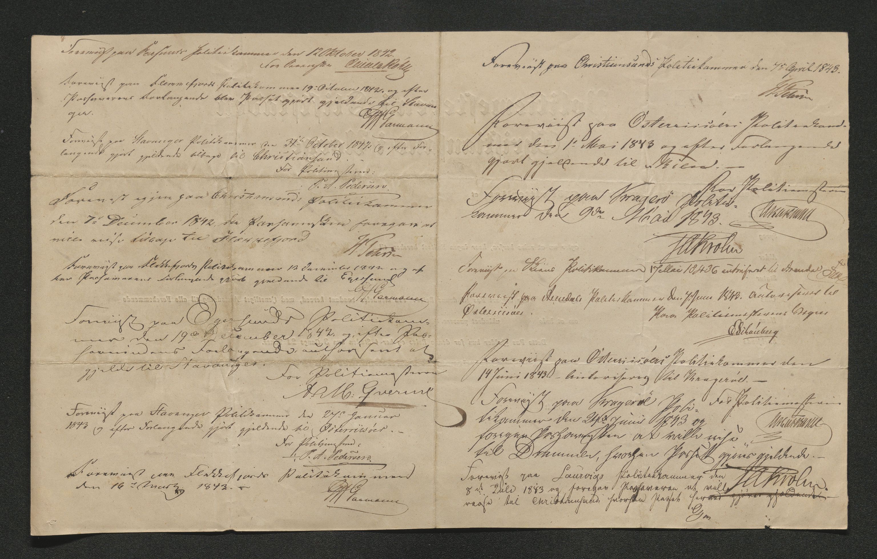 Drammen politikammer, AV/SAKO-A-623/I/Ia/Iab/L0007: Innleverte pass, 1843-1844, p. 189