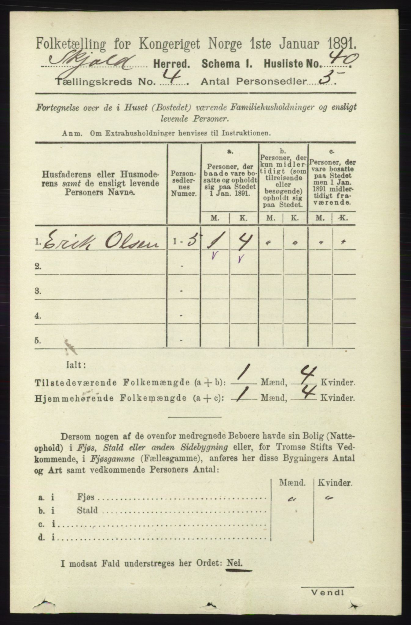 RA, 1891 census for 1154 Skjold, 1891, p. 550