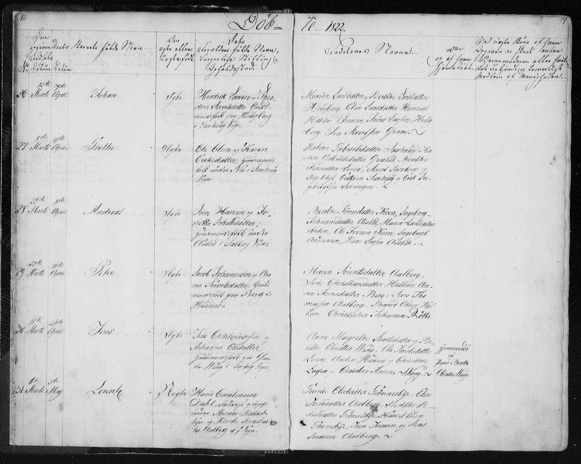 Ministerialprotokoller, klokkerbøker og fødselsregistre - Nord-Trøndelag, AV/SAT-A-1458/730/L0276: Parish register (official) no. 730A05, 1822-1830, p. 16-17
