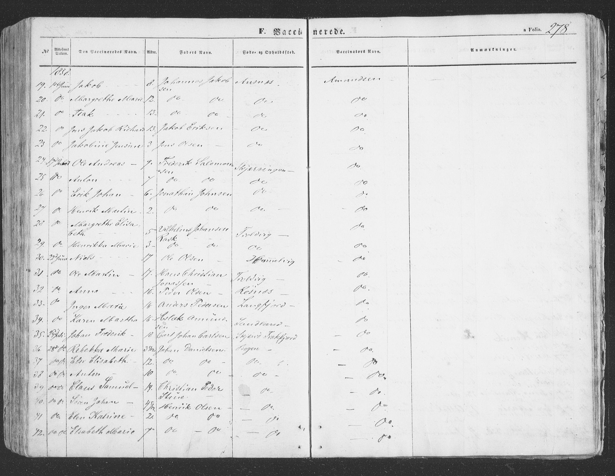 Loppa sokneprestkontor, AV/SATØ-S-1339/H/Ha/L0004kirke: Parish register (official) no. 4, 1849-1868, p. 278