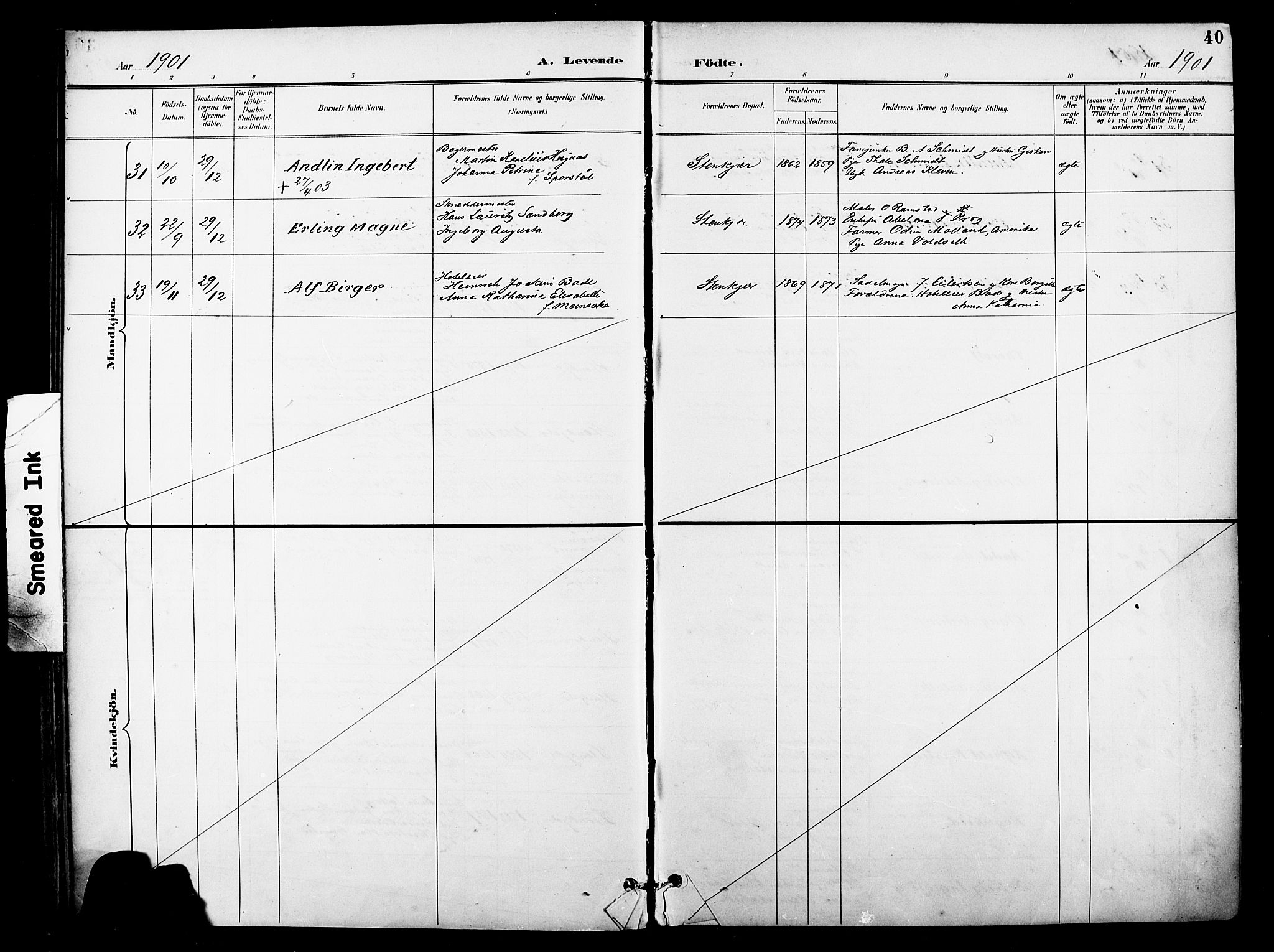 Ministerialprotokoller, klokkerbøker og fødselsregistre - Nord-Trøndelag, AV/SAT-A-1458/739/L0372: Parish register (official) no. 739A04, 1895-1903, p. 40