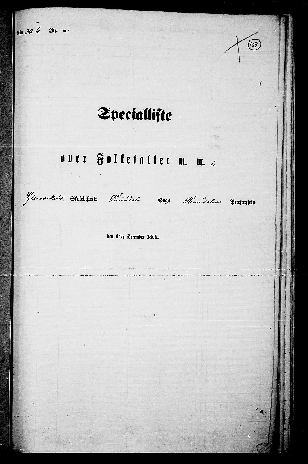 RA, 1865 census for Hurdal, 1865, p. 115
