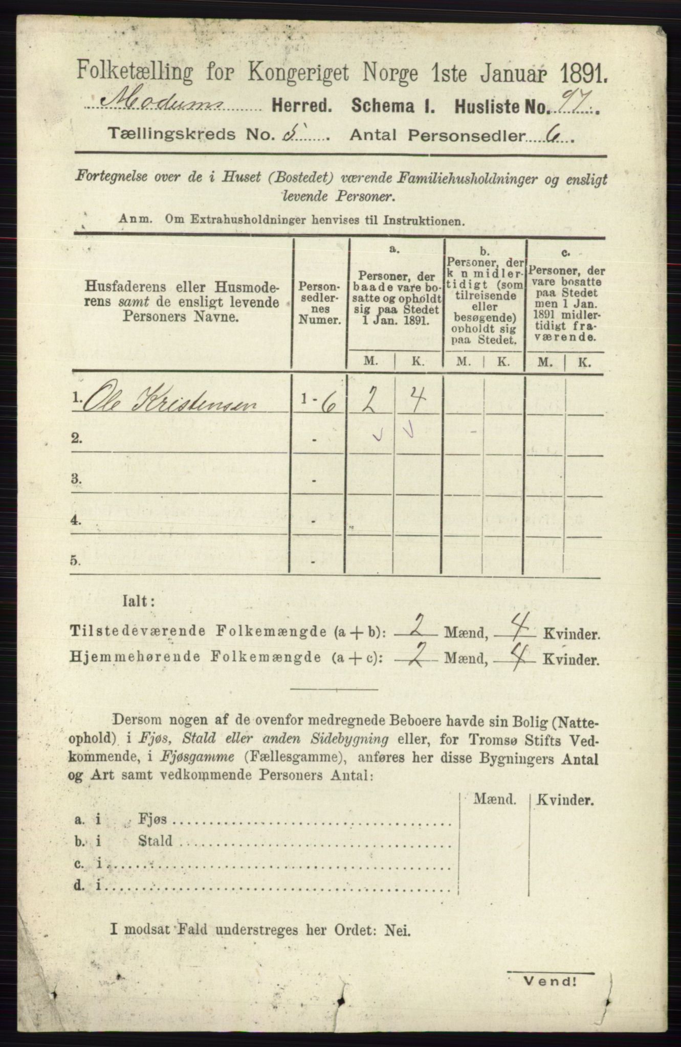 RA, 1891 census for 0623 Modum, 1891, p. 1446