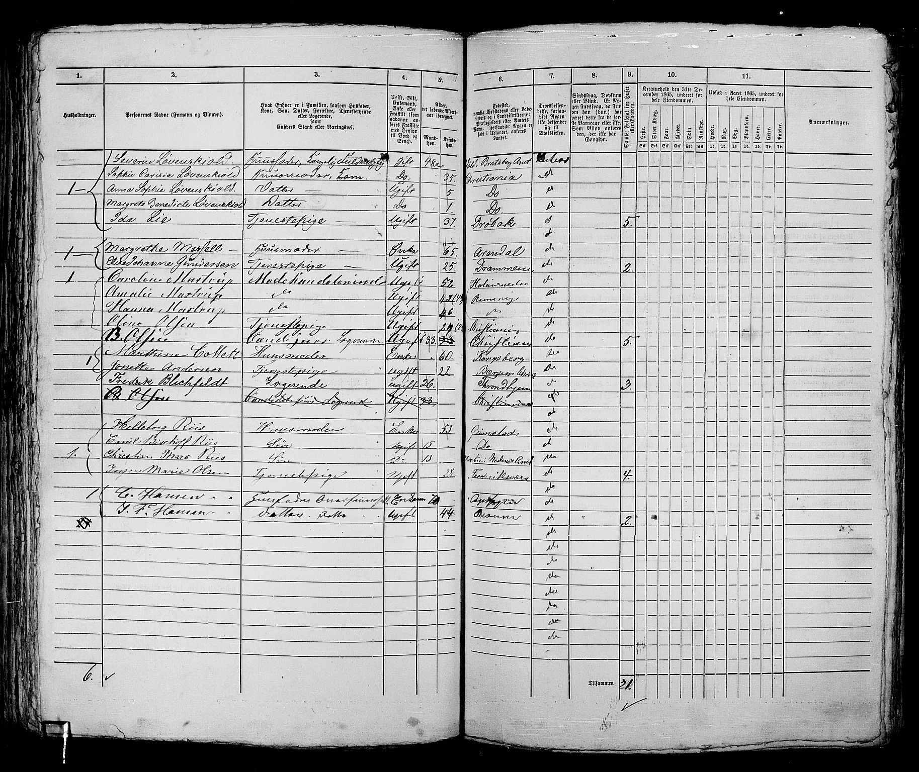 RA, 1865 census for Kristiania, 1865, p. 1948