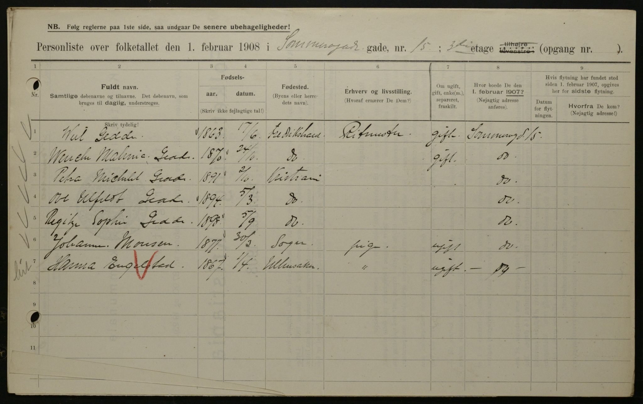 OBA, Municipal Census 1908 for Kristiania, 1908, p. 89868