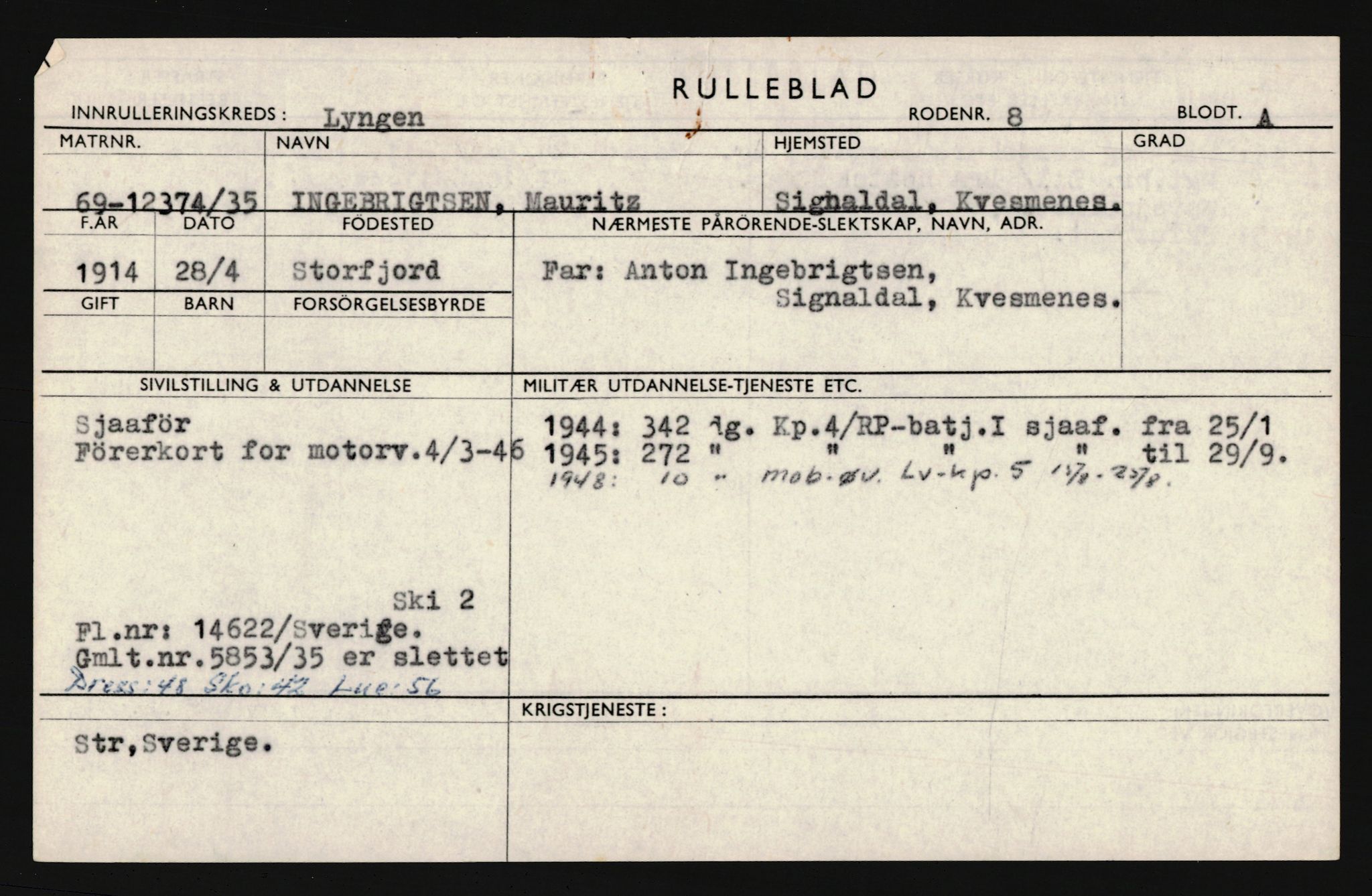 Forsvaret, Troms infanteriregiment nr. 16, AV/RA-RAFA-3146/P/Pa/L0019: Rulleblad for regimentets menige mannskaper, årsklasse 1935, 1935, p. 455
