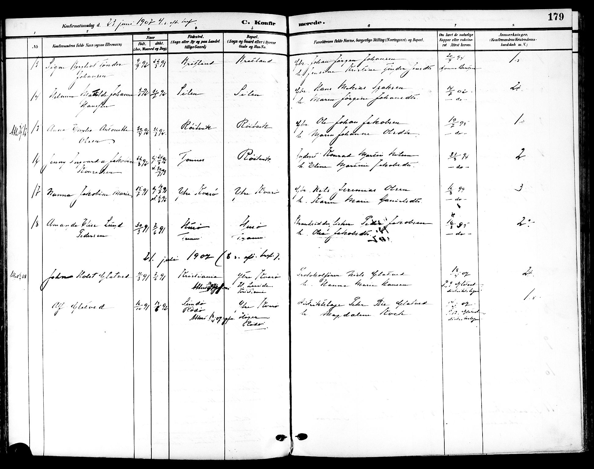 Ministerialprotokoller, klokkerbøker og fødselsregistre - Nordland, AV/SAT-A-1459/839/L0569: Parish register (official) no. 839A06, 1903-1922, p. 179