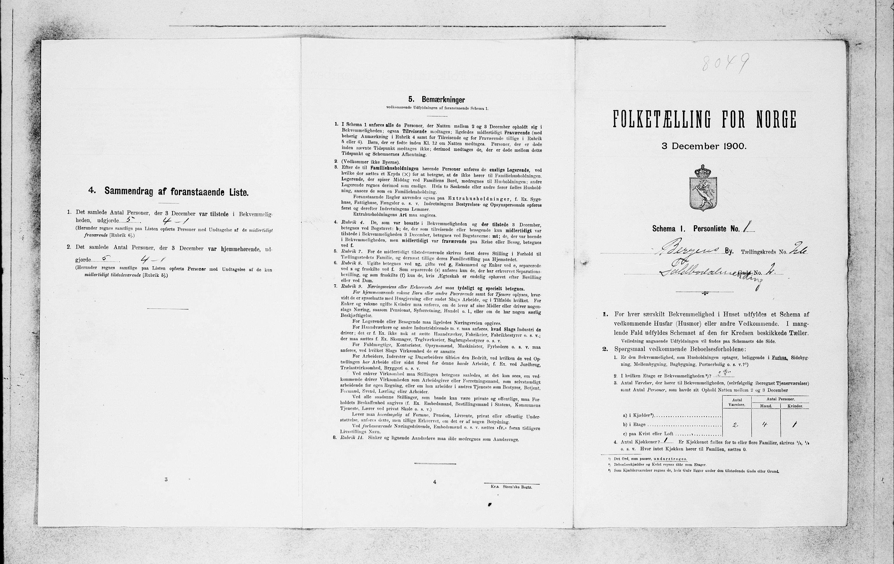 SAB, 1900 census for Bergen, 1900, p. 5360