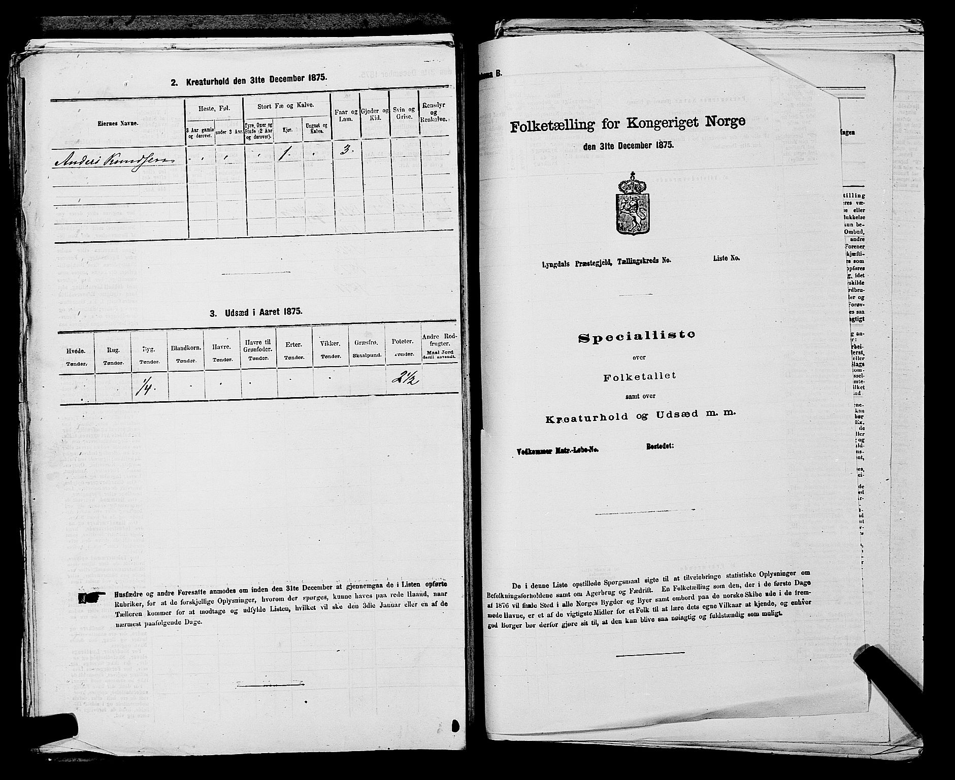 SAKO, 1875 census for 0829P Kviteseid, 1875, p. 477