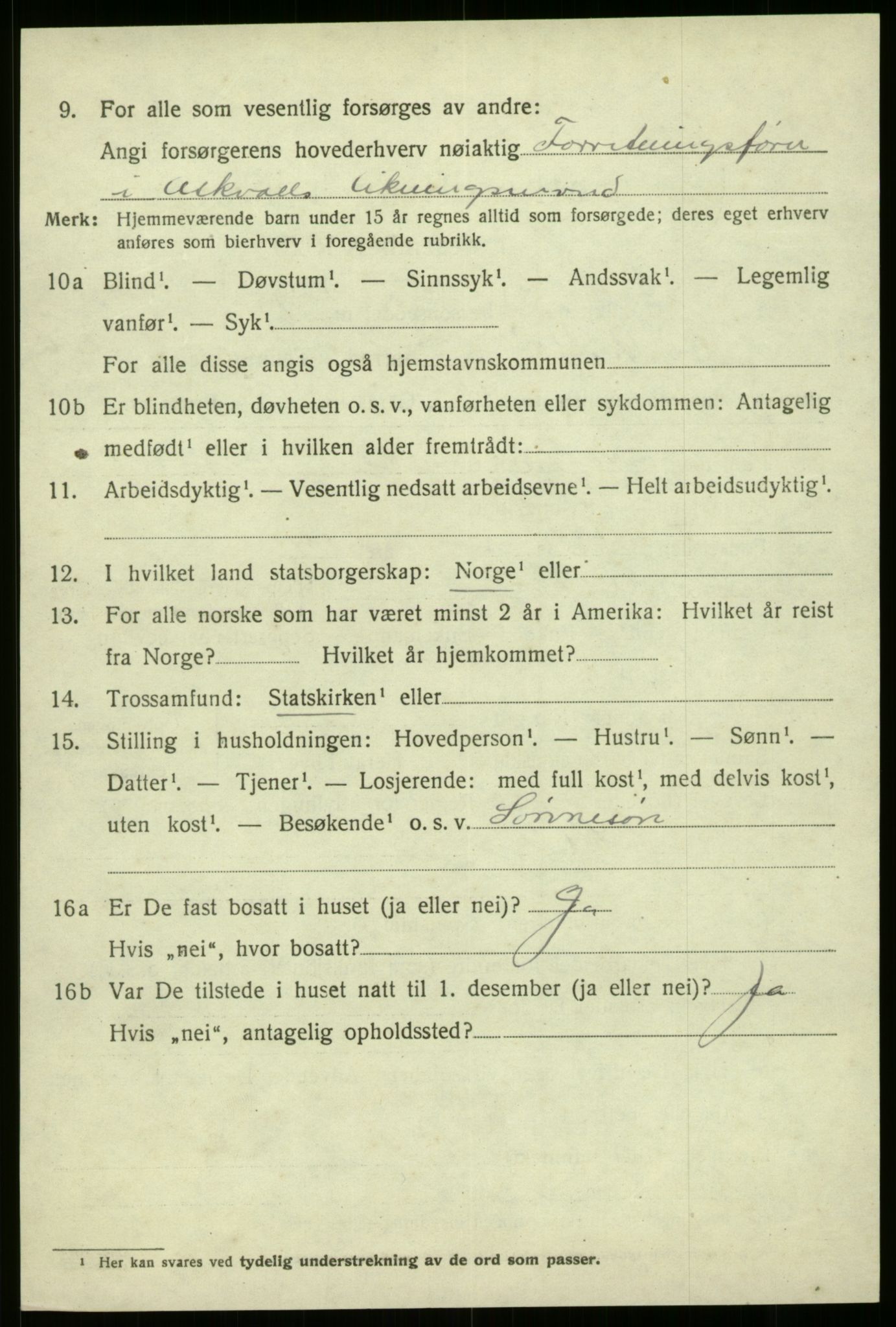 SAB, 1920 census for Askvoll, 1920, p. 4389