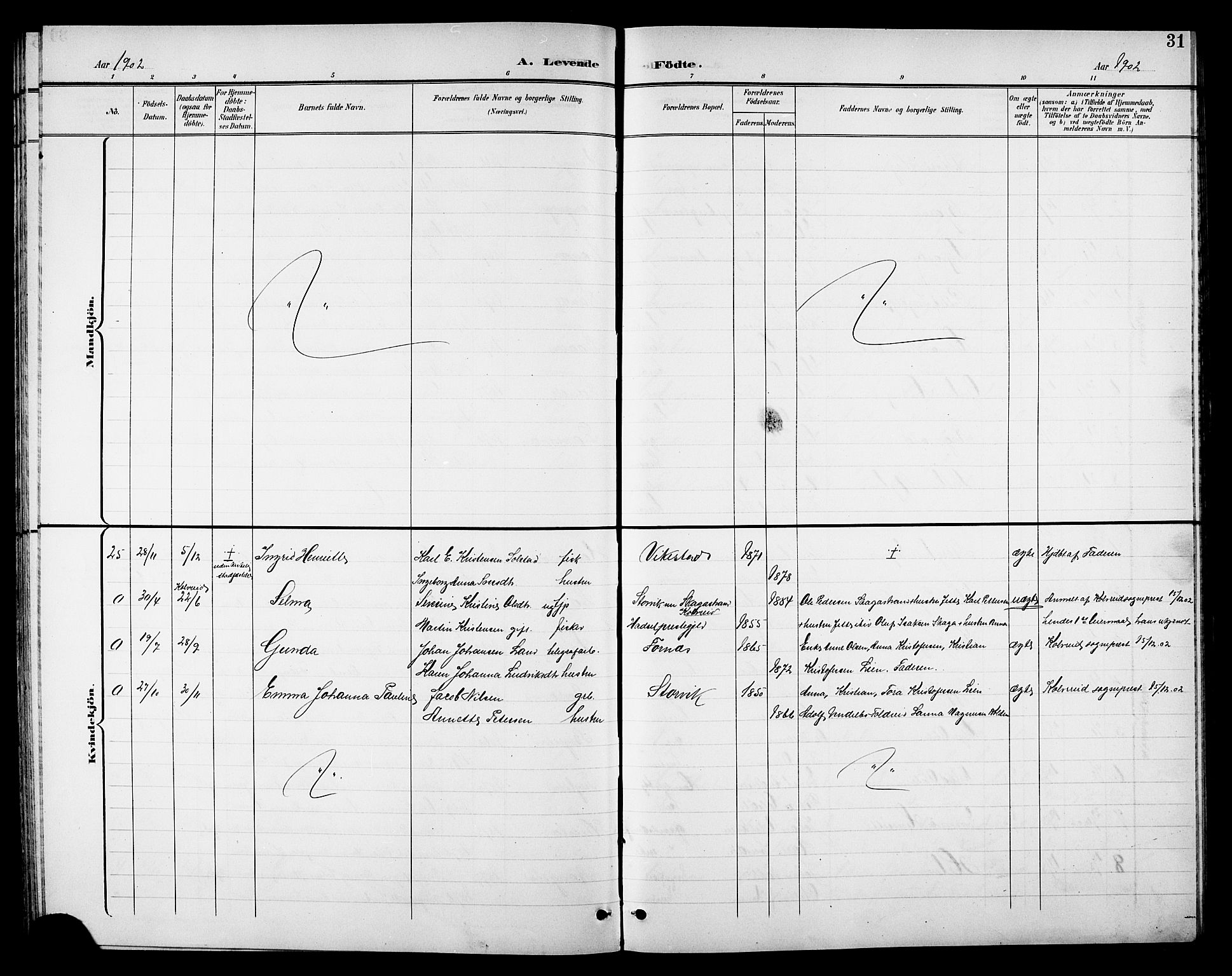 Ministerialprotokoller, klokkerbøker og fødselsregistre - Nordland, AV/SAT-A-1459/810/L0161: Parish register (copy) no. 810C04, 1897-1910, p. 31