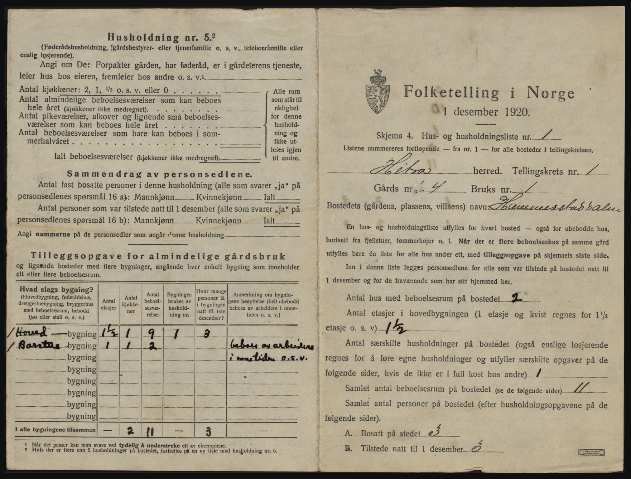 SAT, 1920 census for Hitra, 1920, p. 37