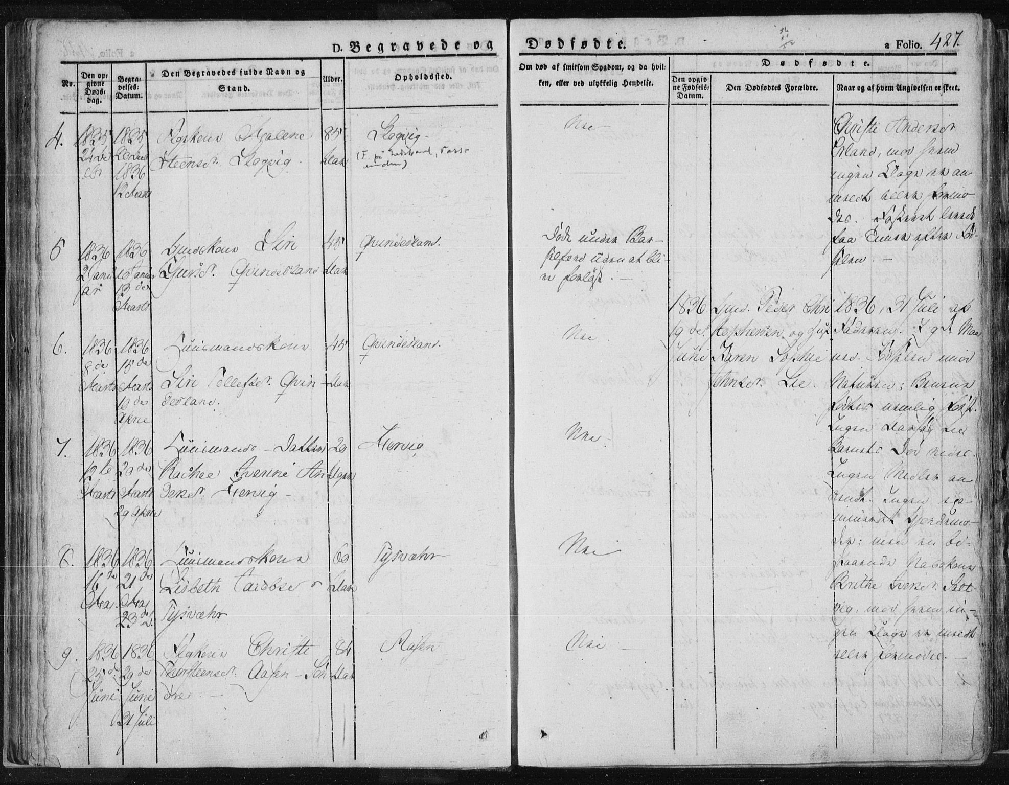 Tysvær sokneprestkontor, AV/SAST-A -101864/H/Ha/Haa/L0001: Parish register (official) no. A 1.2, 1831-1856, p. 427