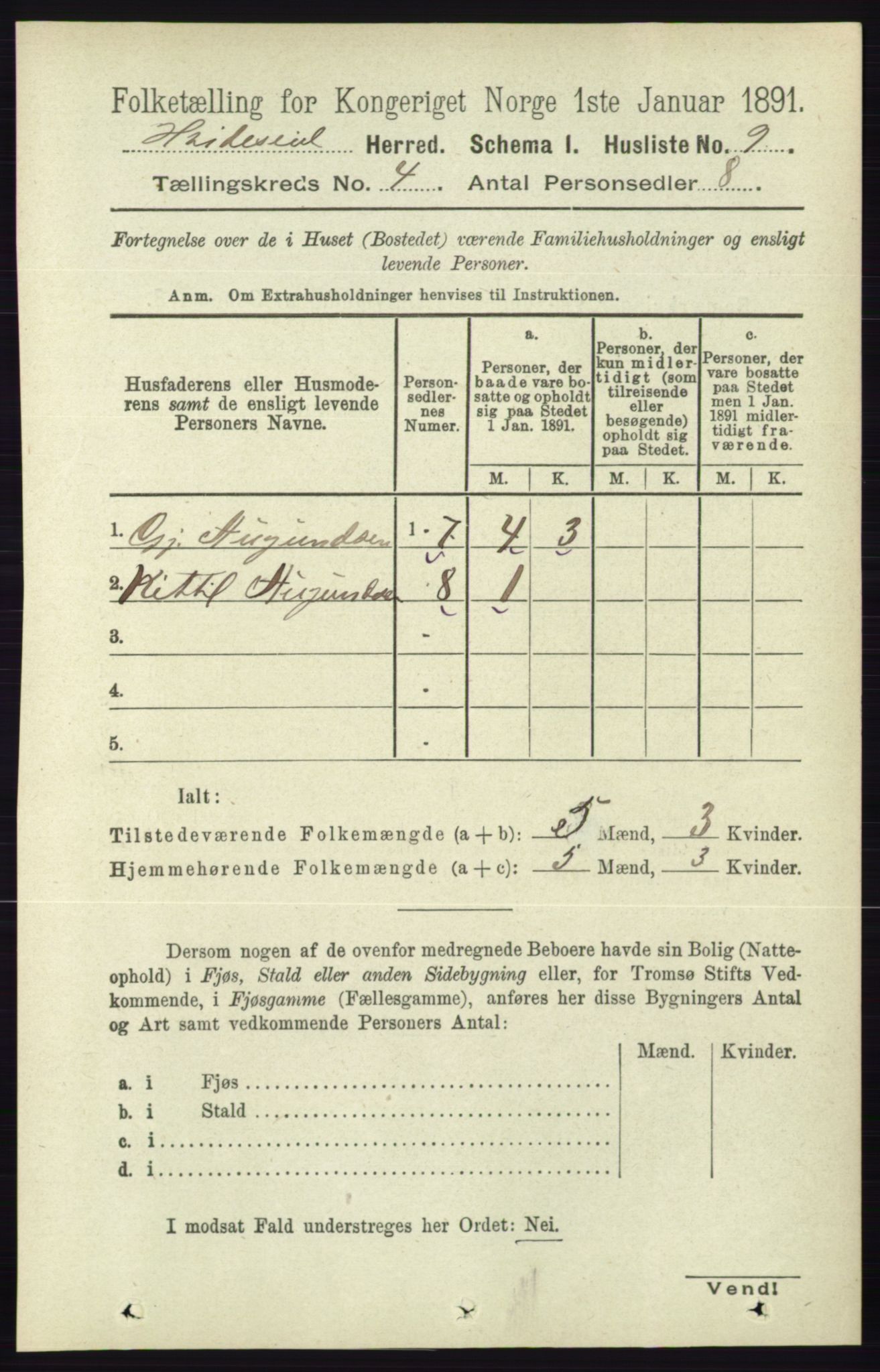 RA, 1891 census for 0829 Kviteseid, 1891, p. 713