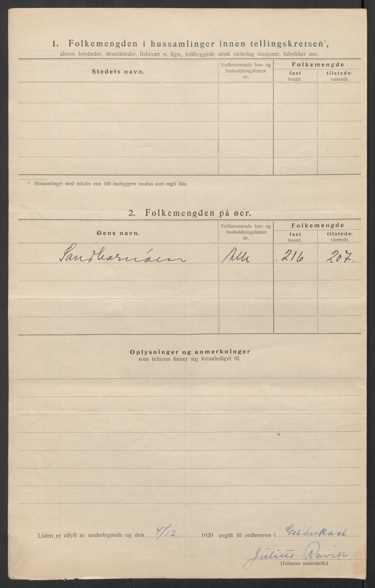 SAT, 1920 census for Gildeskål, 1920, p. 42