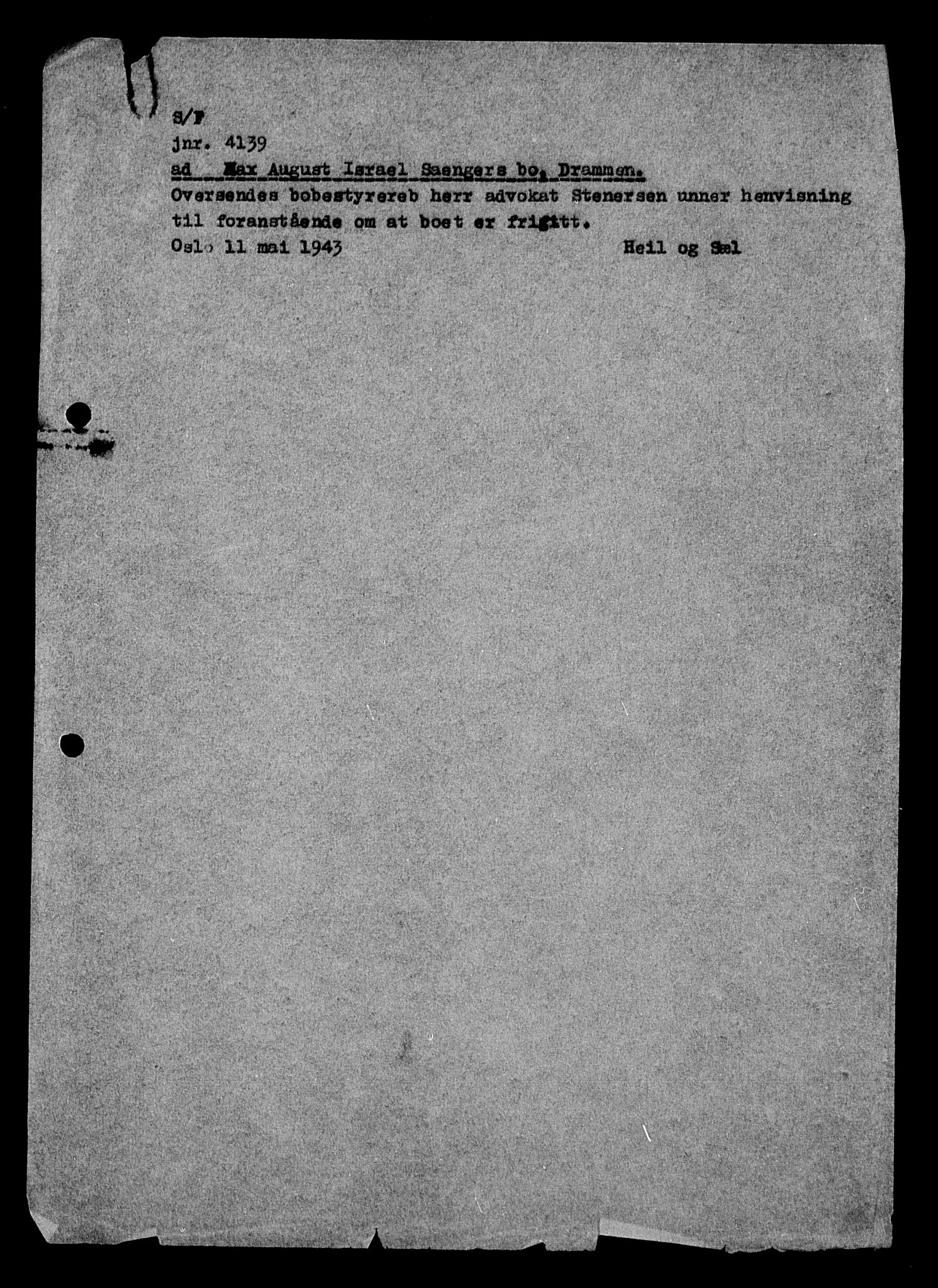 Justisdepartementet, Tilbakeføringskontoret for inndratte formuer, RA/S-1564/H/Hc/Hcd/L1005: --, 1945-1947, p. 232