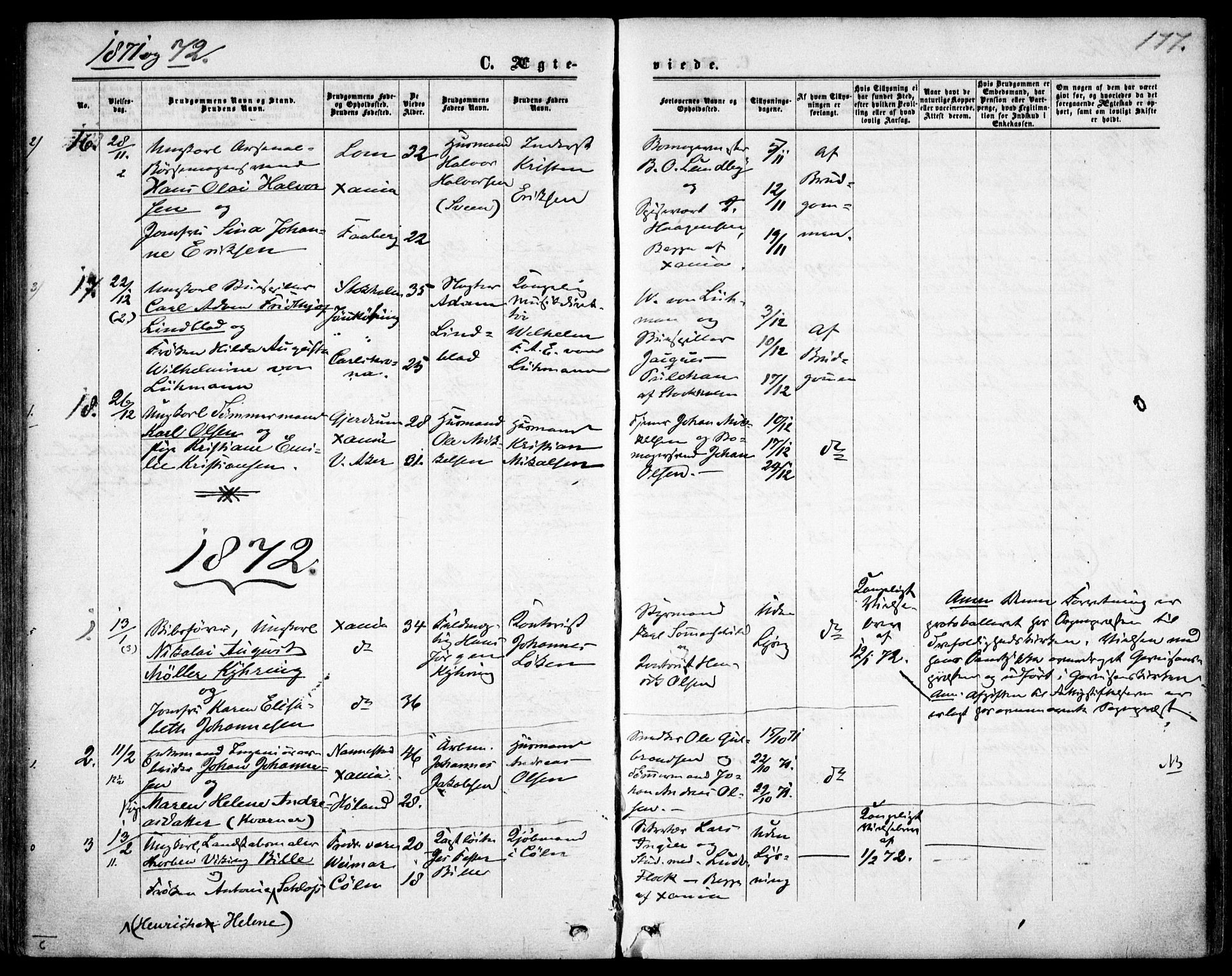 Garnisonsmenigheten Kirkebøker, SAO/A-10846/F/Fa/L0011: Parish register (official) no. 11, 1870-1880, p. 177