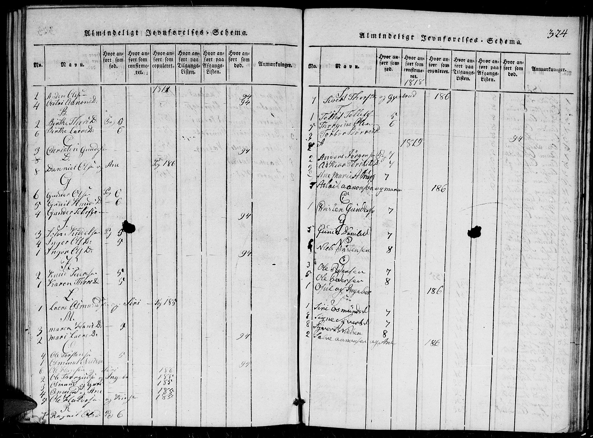 Herefoss sokneprestkontor, AV/SAK-1111-0019/F/Fa/Faa/L0001: Parish register (official) no. A 1, 1816-1860, p. 324