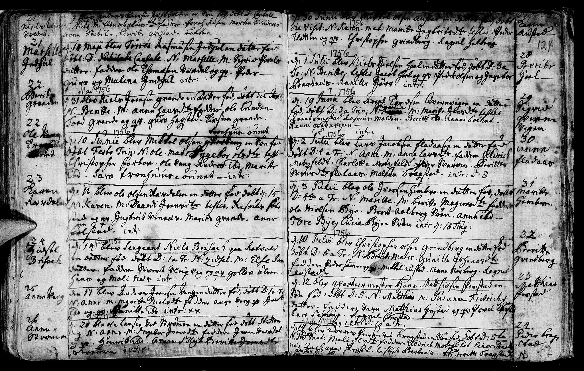 Ministerialprotokoller, klokkerbøker og fødselsregistre - Nord-Trøndelag, AV/SAT-A-1458/730/L0272: Parish register (official) no. 730A01, 1733-1764, p. 124