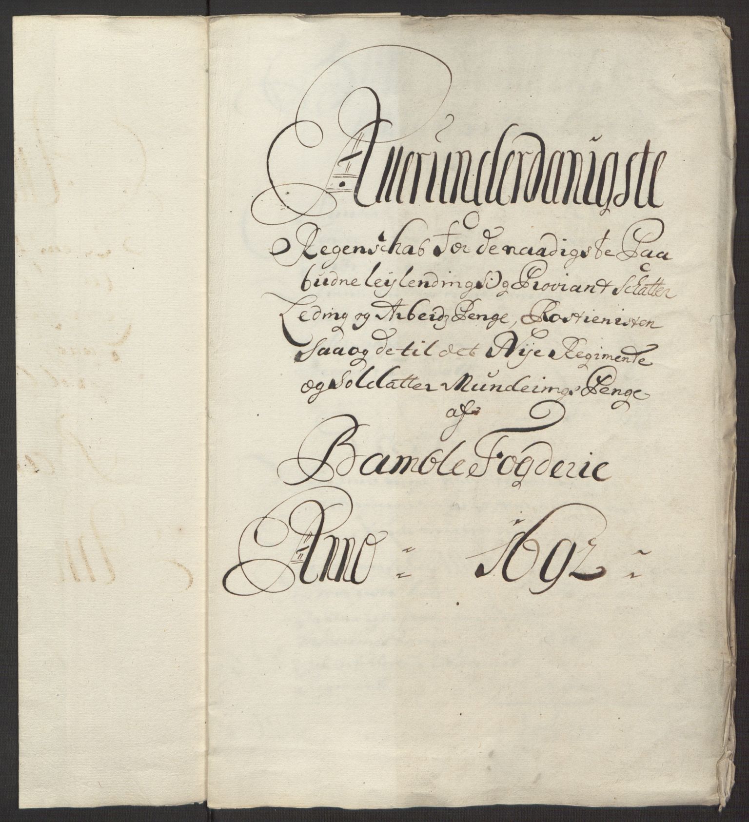 Rentekammeret inntil 1814, Reviderte regnskaper, Fogderegnskap, RA/EA-4092/R34/L2052: Fogderegnskap Bamble, 1692-1693, p. 152