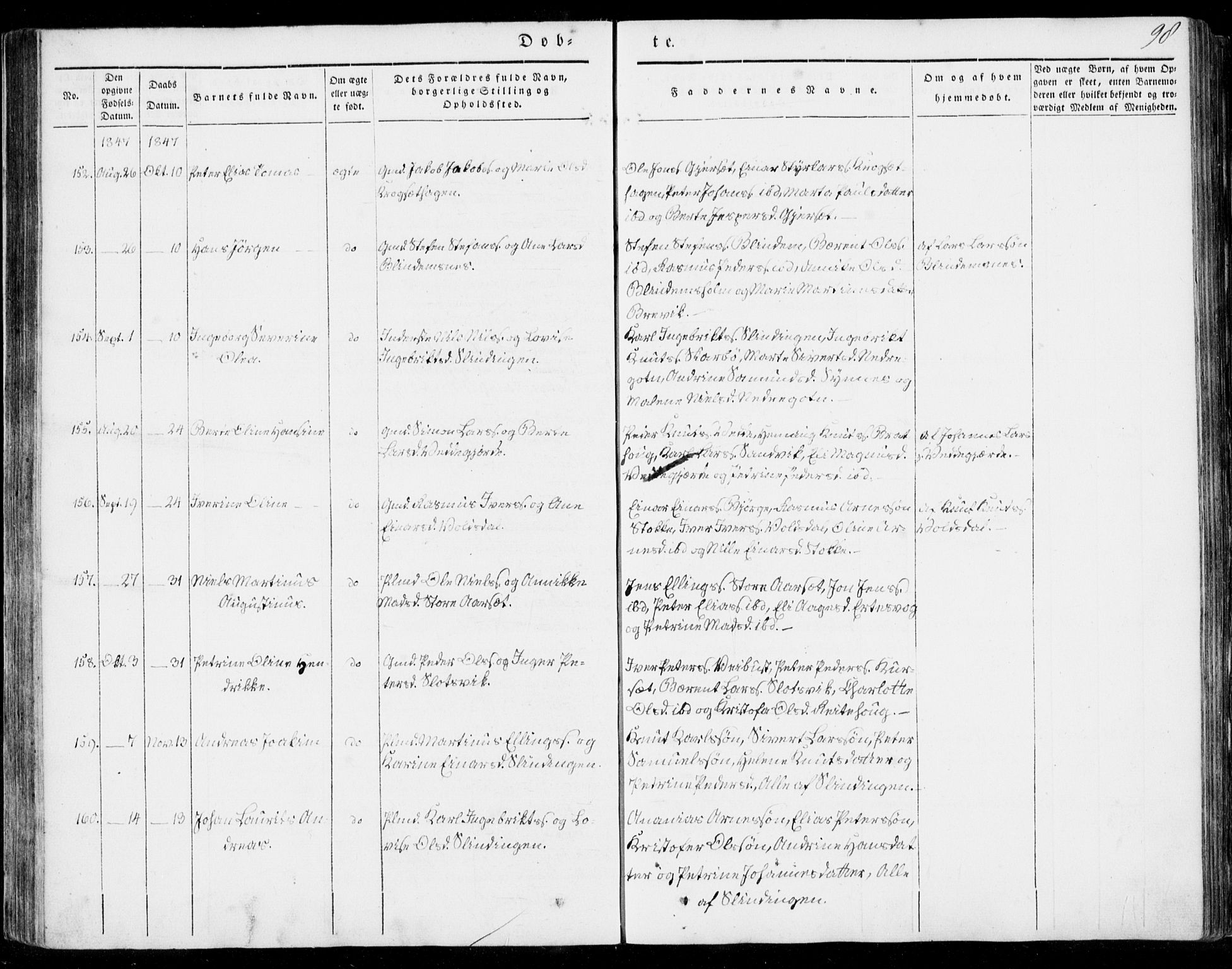 Ministerialprotokoller, klokkerbøker og fødselsregistre - Møre og Romsdal, AV/SAT-A-1454/528/L0396: Parish register (official) no. 528A07, 1839-1847, p. 98