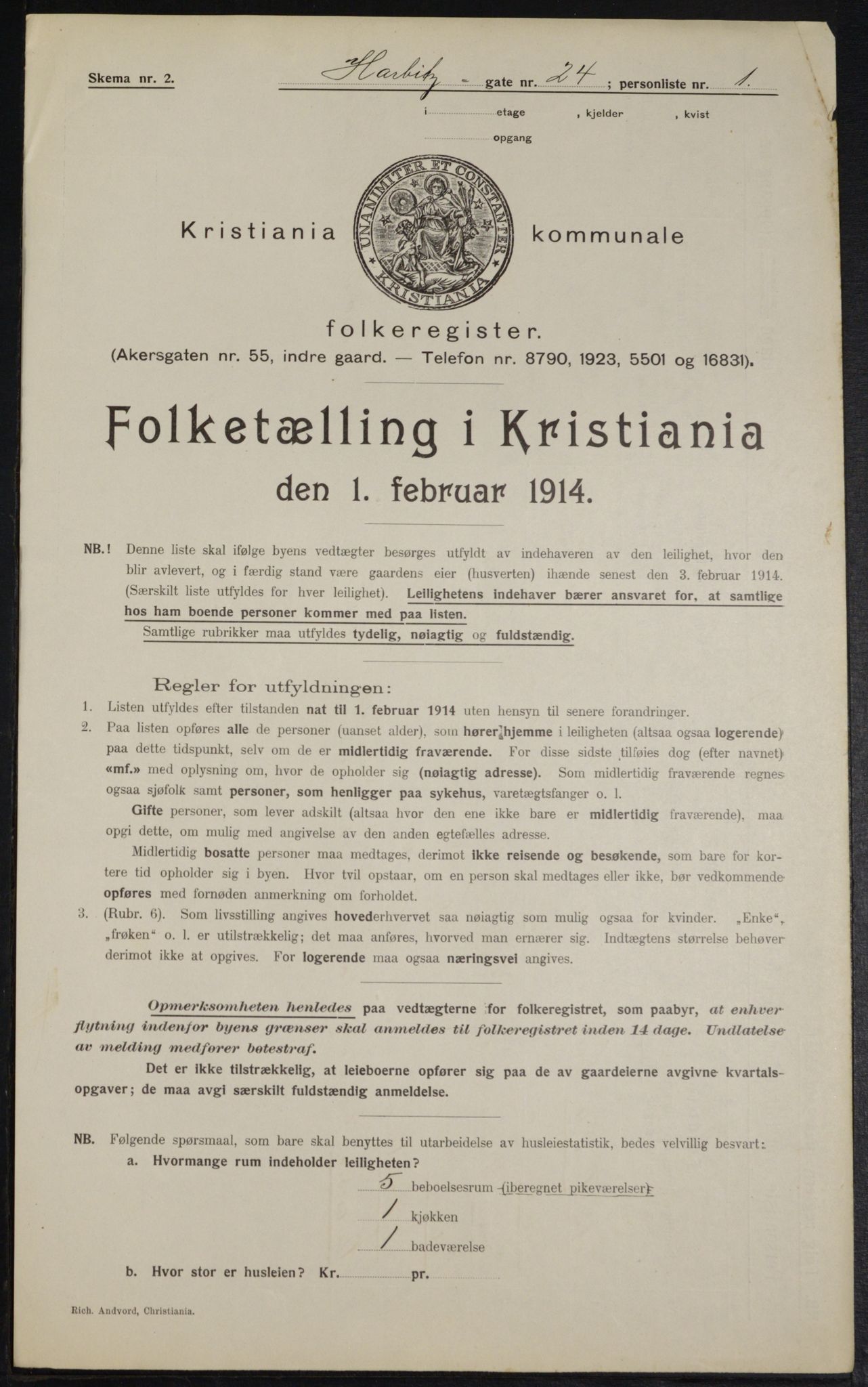 OBA, Municipal Census 1914 for Kristiania, 1914, p. 81240