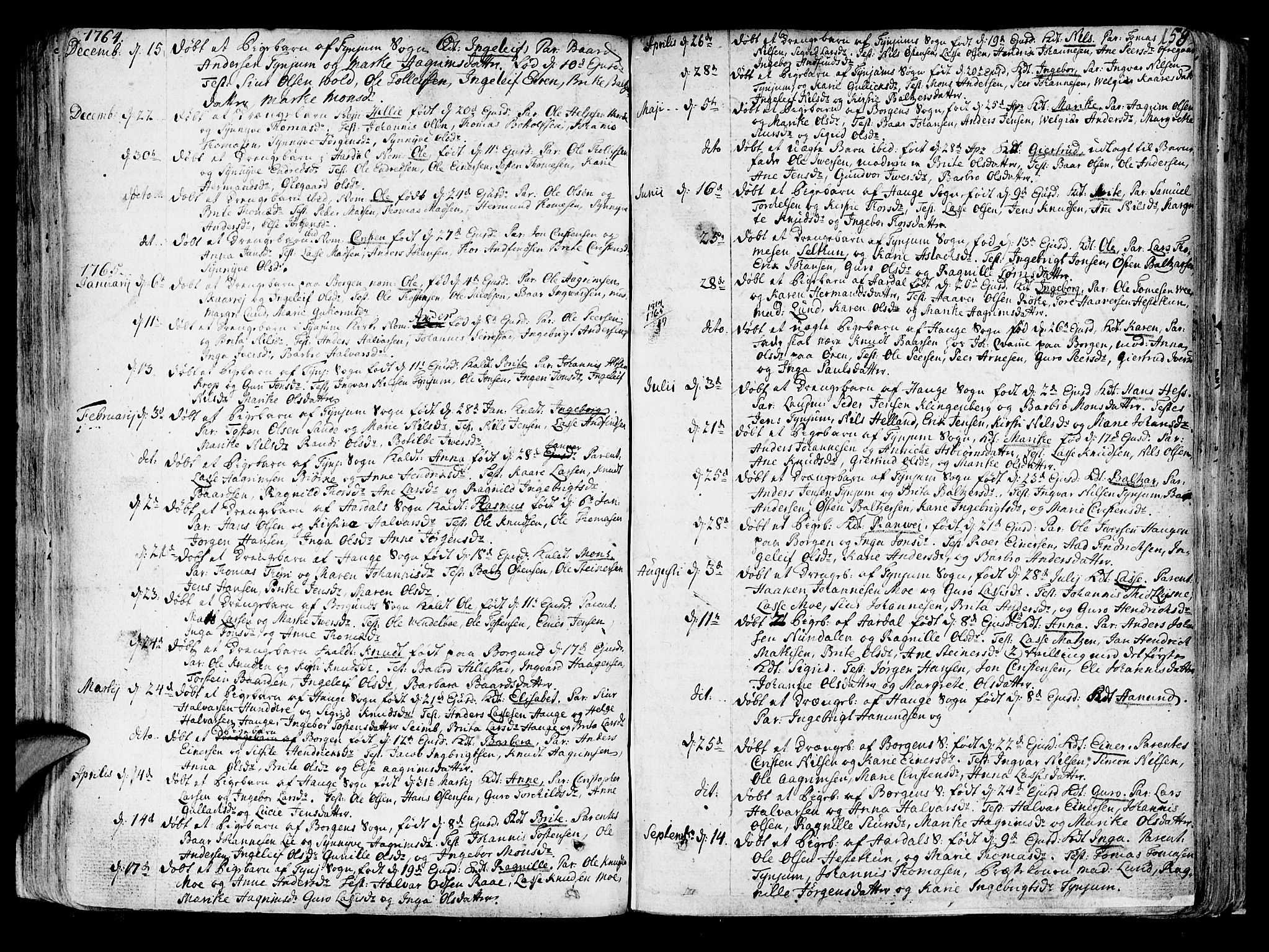Lærdal sokneprestembete, SAB/A-81201: Parish register (official) no. A 2, 1752-1782, p. 158