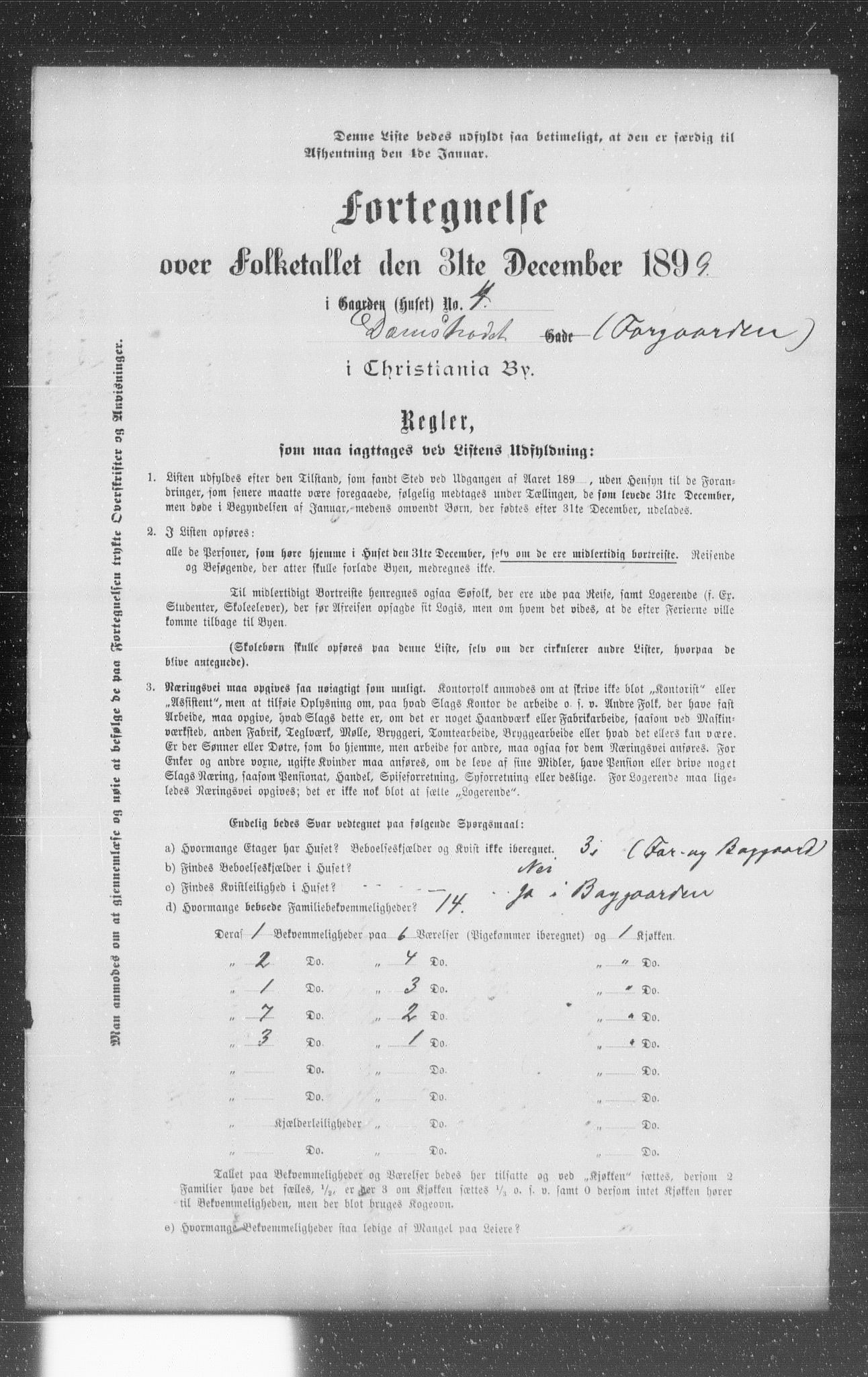 OBA, Municipal Census 1899 for Kristiania, 1899, p. 1873